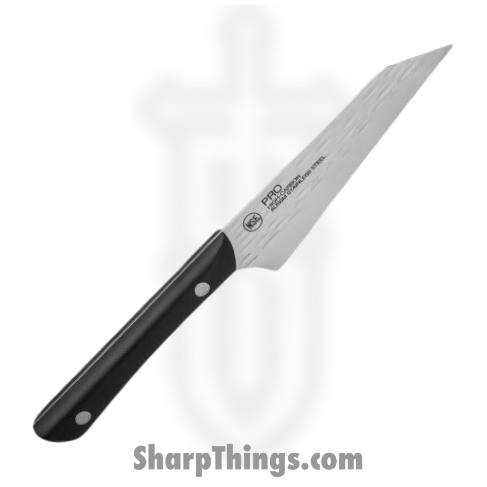 Kai - HT7069 - Pro Asian Multi-Prep 5" - Fixed Blade Knife - AUS-6 Hammered Reverse Tanto - POM - Black - Image 2