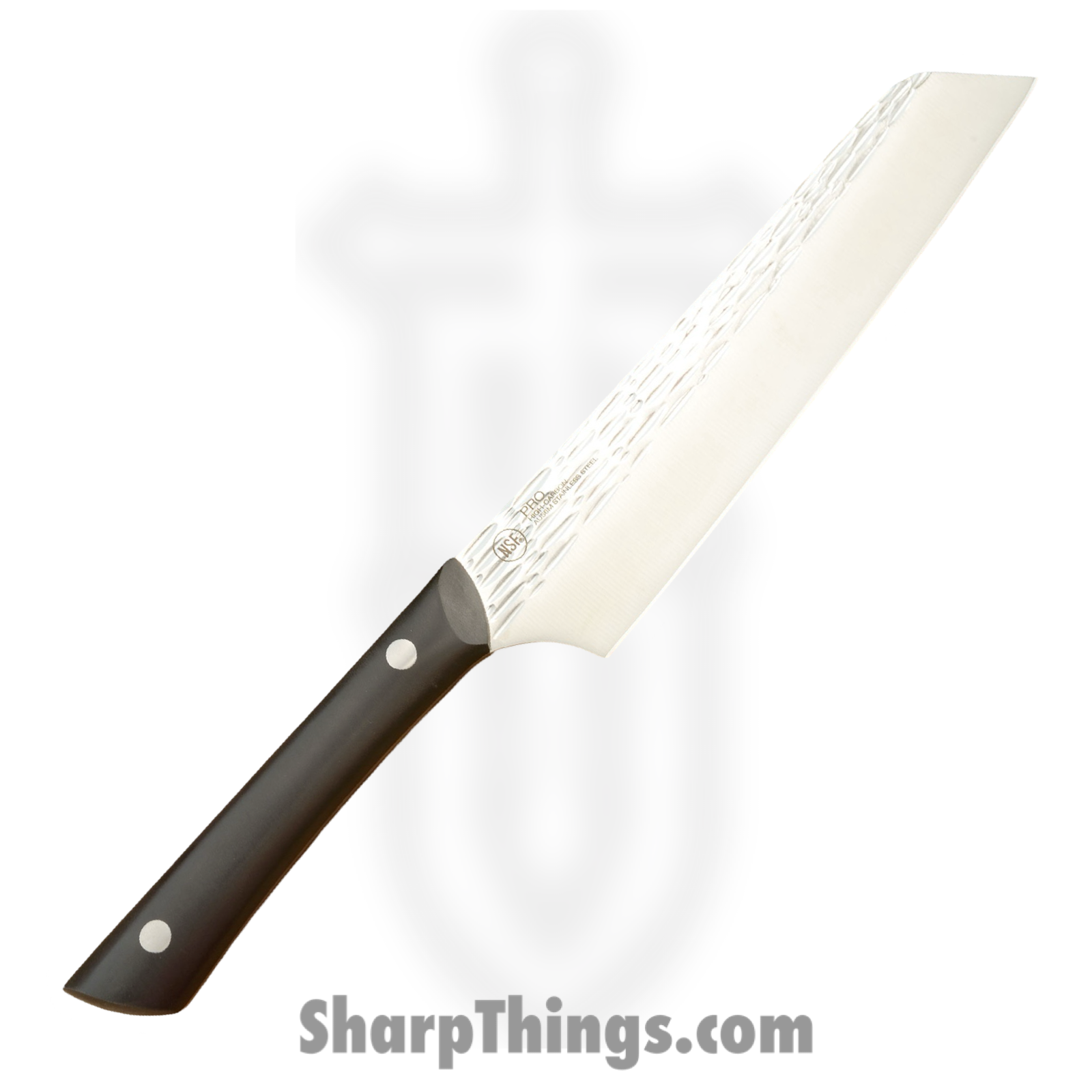 Kai - HT7082 - Pro Master Utility 6.5" - Fixed Blade Knife - AUS-6 Hammered Wharncliffe - POM - Black - Image 2