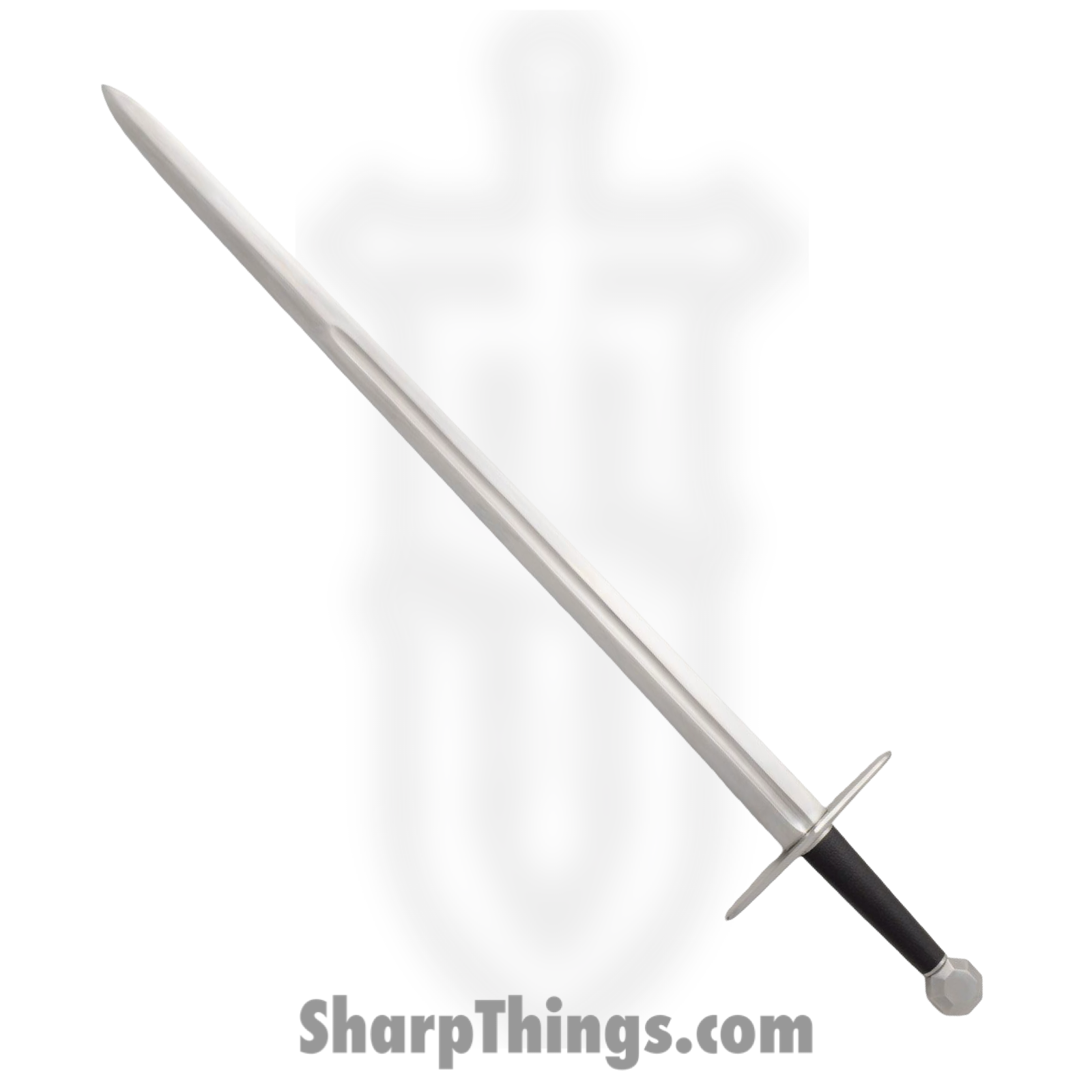Legacy Arms - IP003 - 12th Century Norman Sword - Fixed Blade Knife - 5160 HC Polished Dagger - Leather Covered Wood - Black