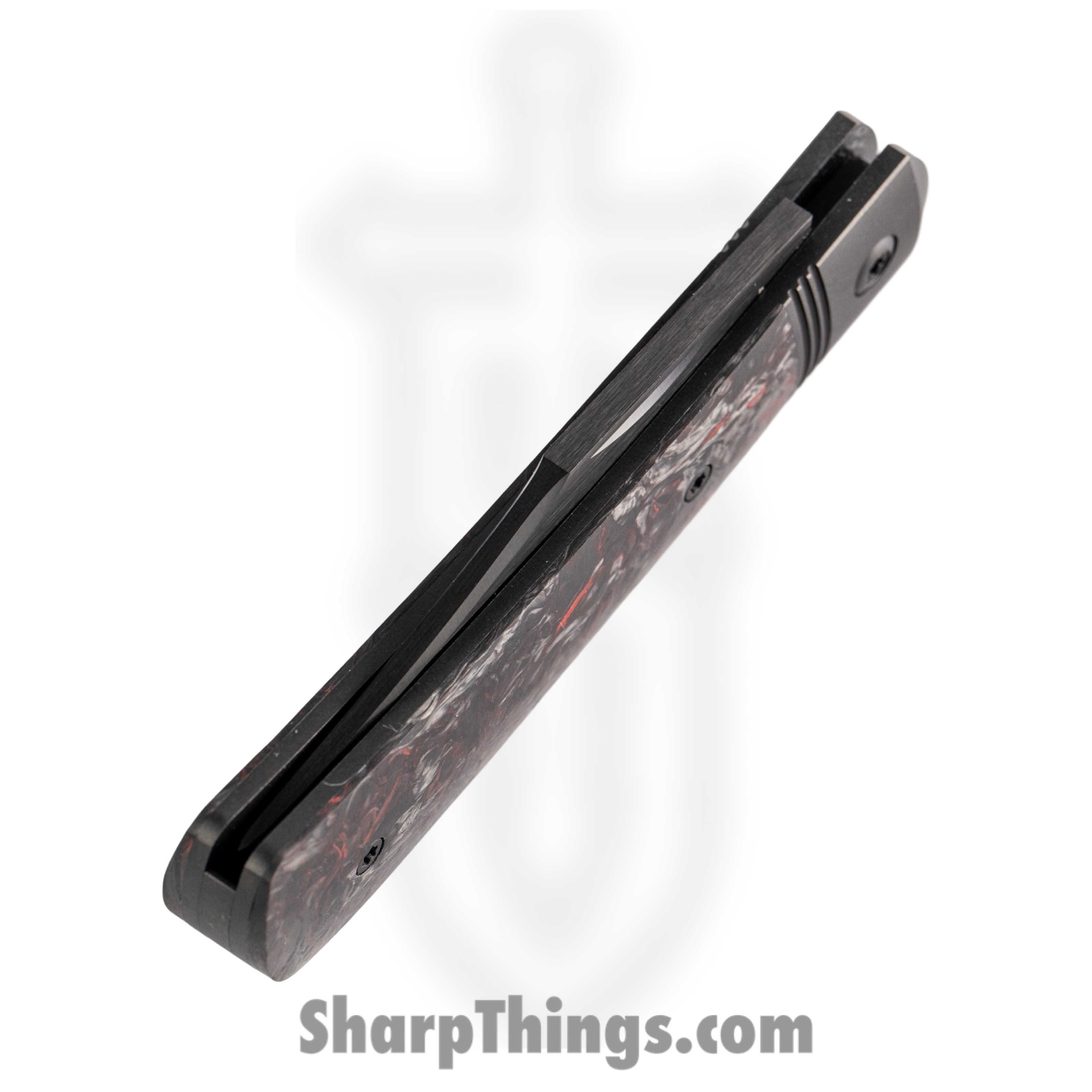 Jack Wolf Knives - BENNY-02-FC-DM-RED - Benny's Clip - Folding Knife - S90V Satin Clip Point - FatCarbon - Dark Matter Red - Image 5