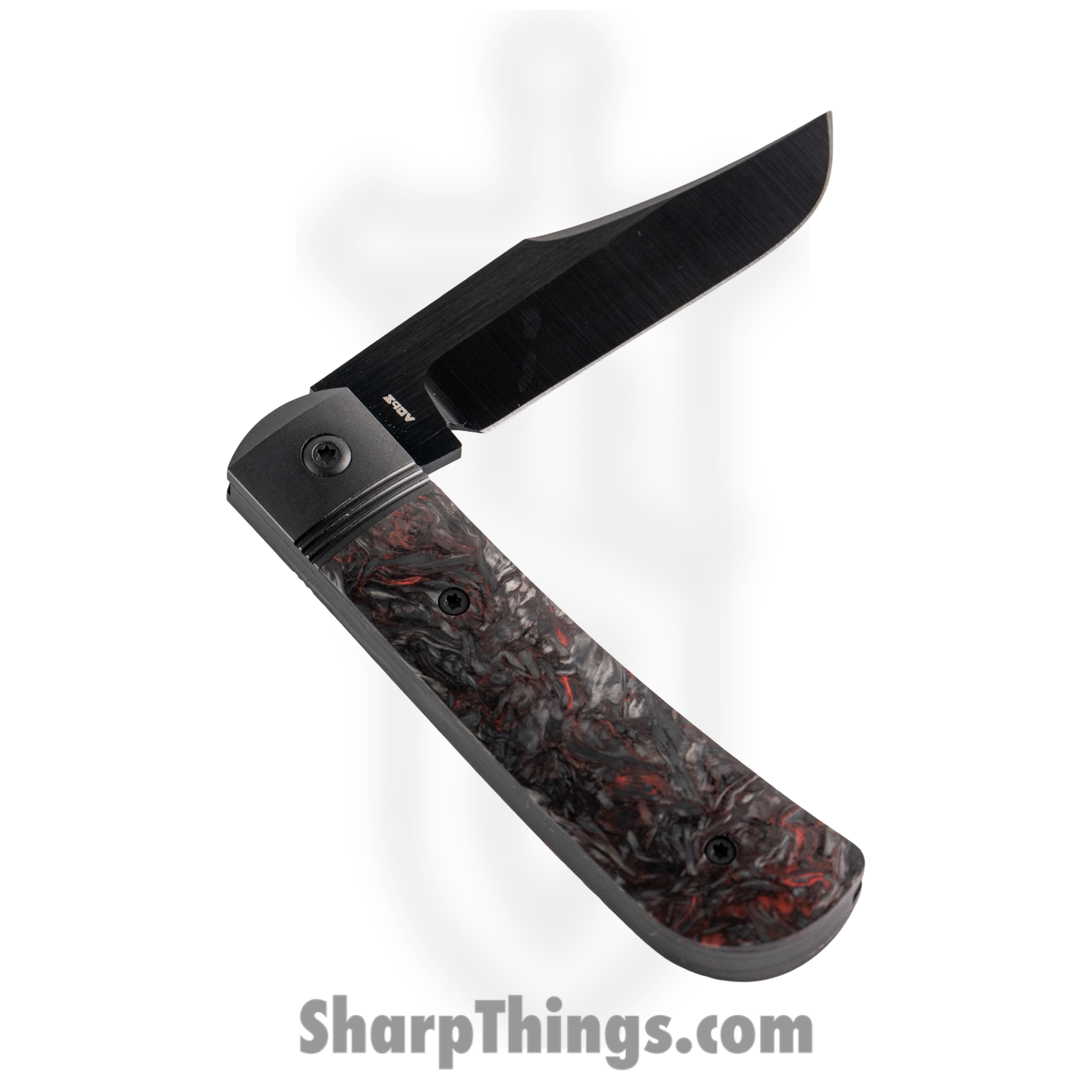Jack Wolf Knives - BENNY-02-FC-DM-RED - Benny's Clip - Folding Knife - S90V Satin Clip Point - FatCarbon - Dark Matter Red - Image 2