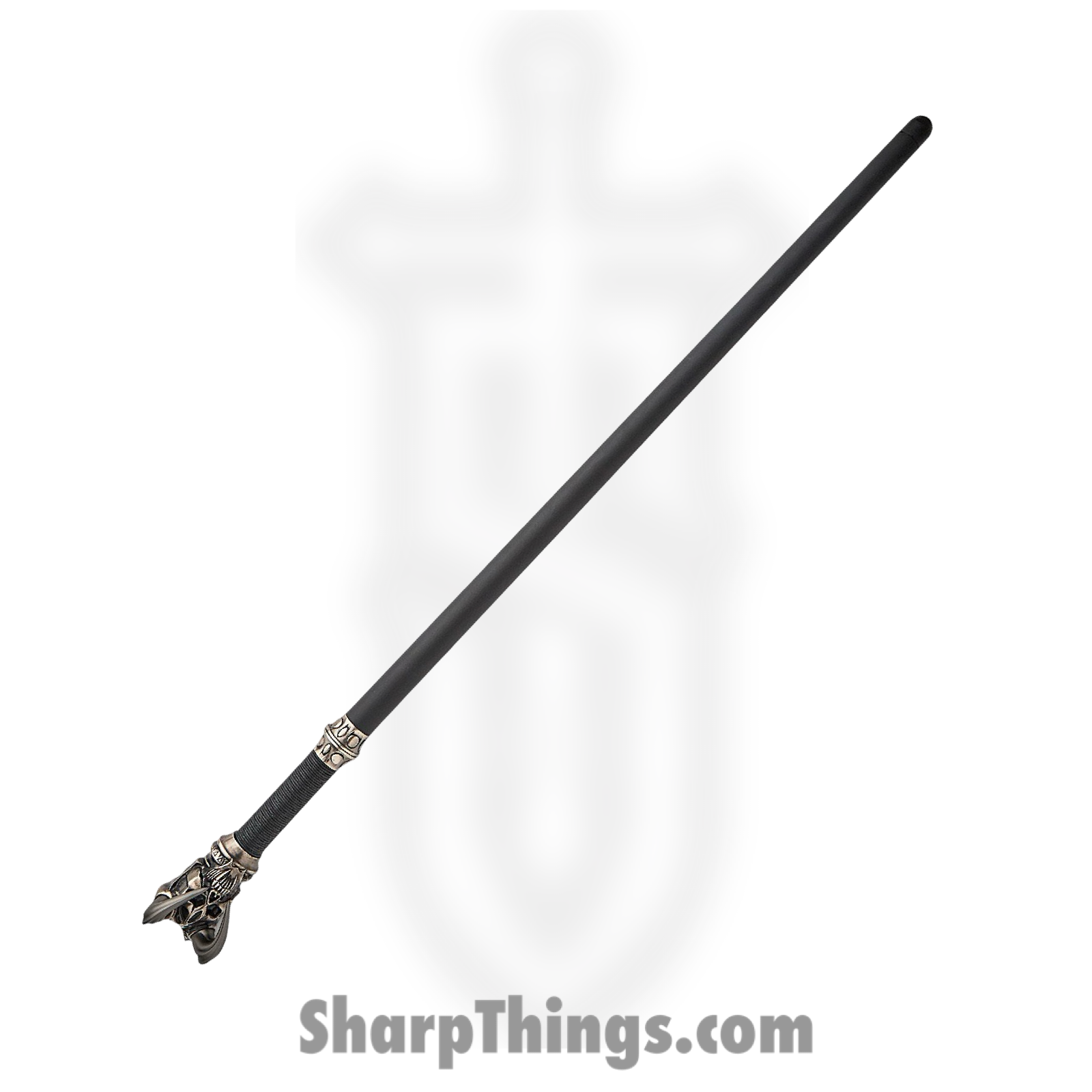 Kit Rae - KR0071 - Vorthelok Sword Cane - 1045 HC Stonewash Dagger - Cord Wrapped - Black - Image 2