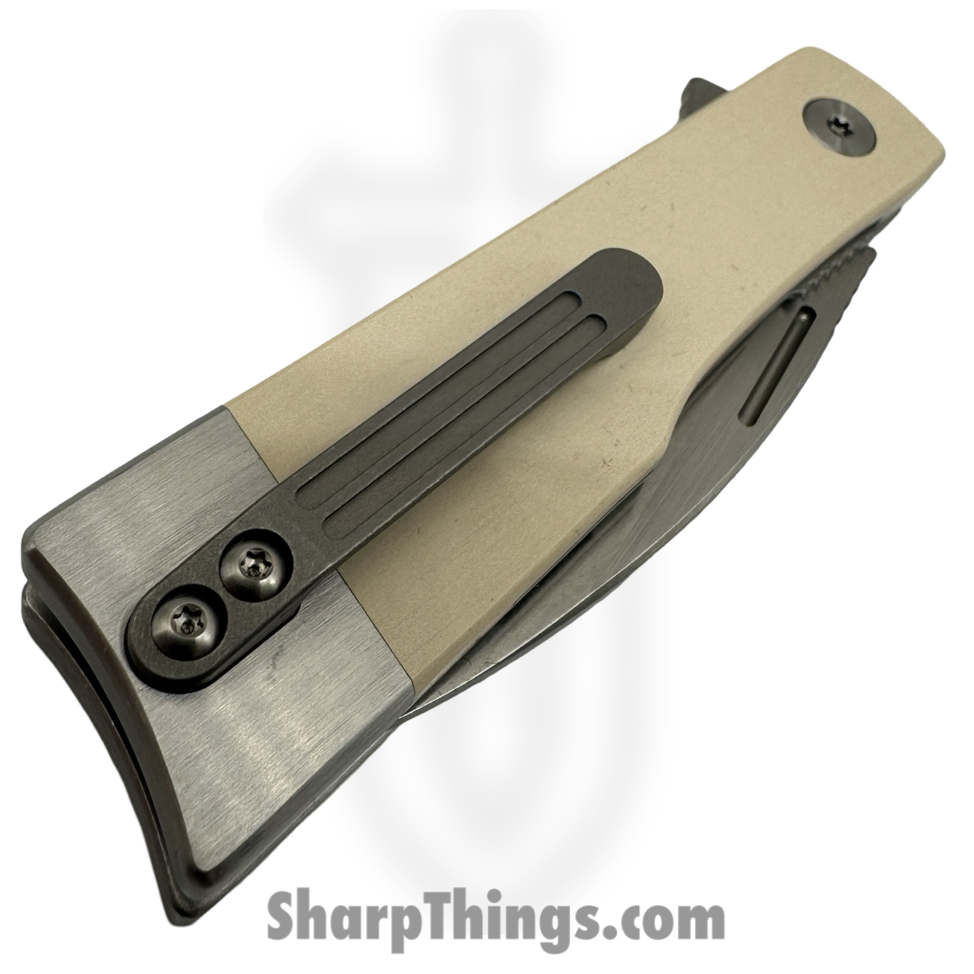 Finch Knife Co. - MC412 - McCoy - Folding Knife - 154CM Two Tone Wharncliffe - Ivory Micarta - White - Image 3