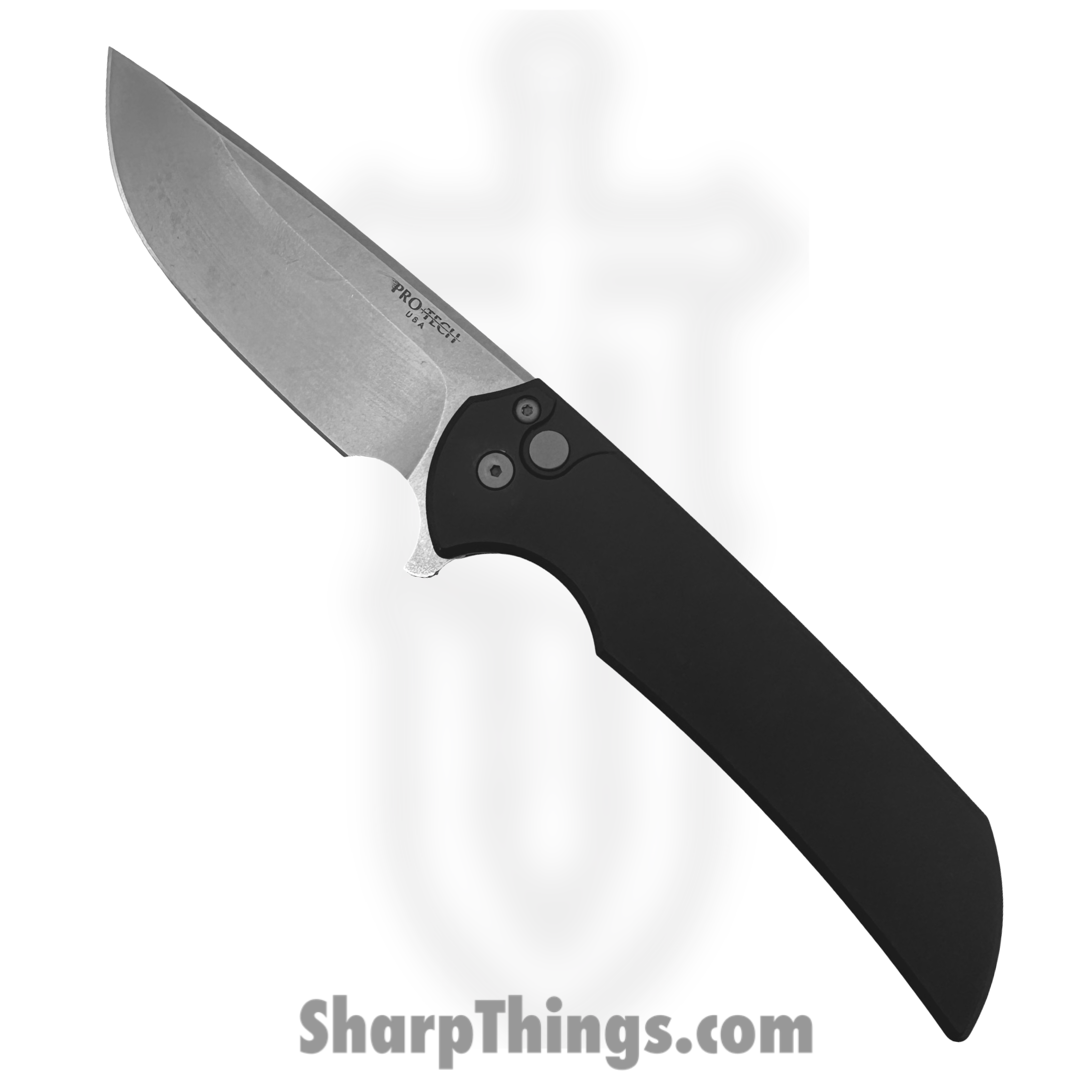 ProTech - MX101 - Mordax - Folding Knife - CPM MagnaCut Stonewash Drop Point - Aluminum - Black