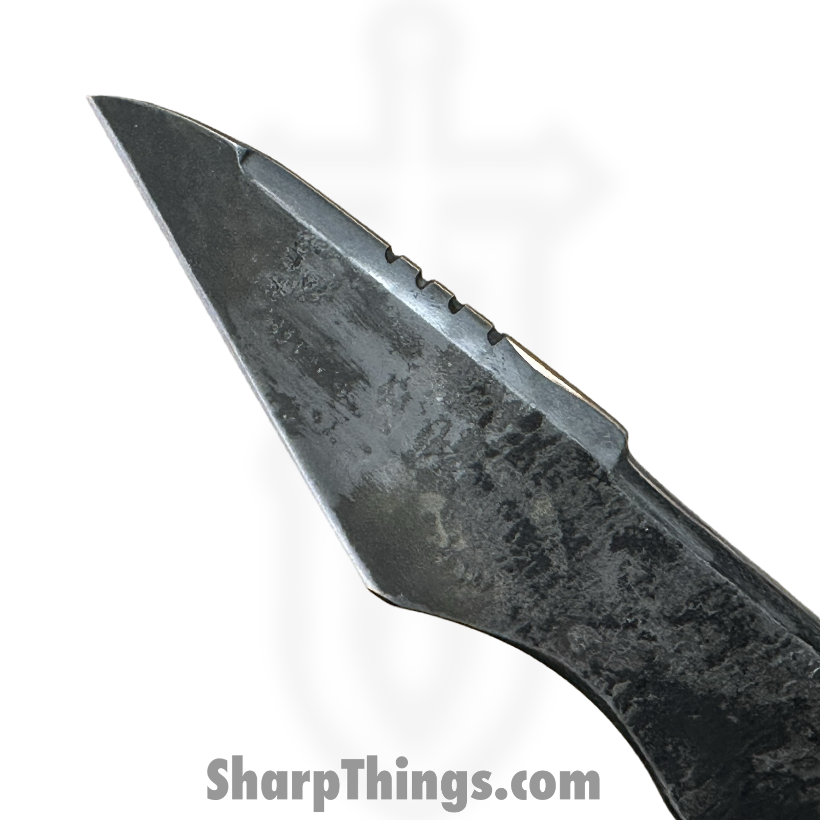 Royalty Rings Co. - RRC-Heph-LG - Hephaestus Large - Fixed Blade Knife - Baker Forge Damascus Damascus Kiridashi - Skeletonized - Natural - Image 4