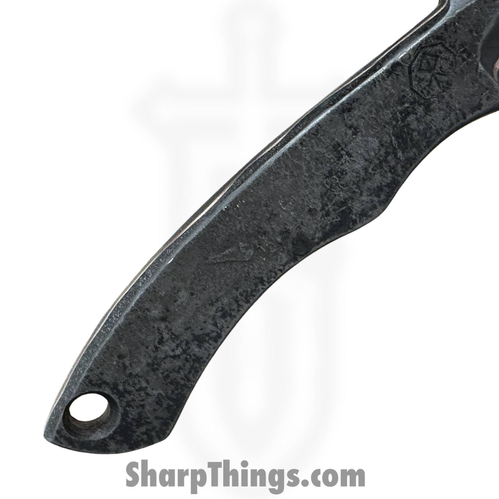 Royalty Rings Co. - RRC-Heph-LG - Hephaestus Large - Fixed Blade Knife - Baker Forge Damascus Damascus Kiridashi - Skeletonized - Natural - Image 6