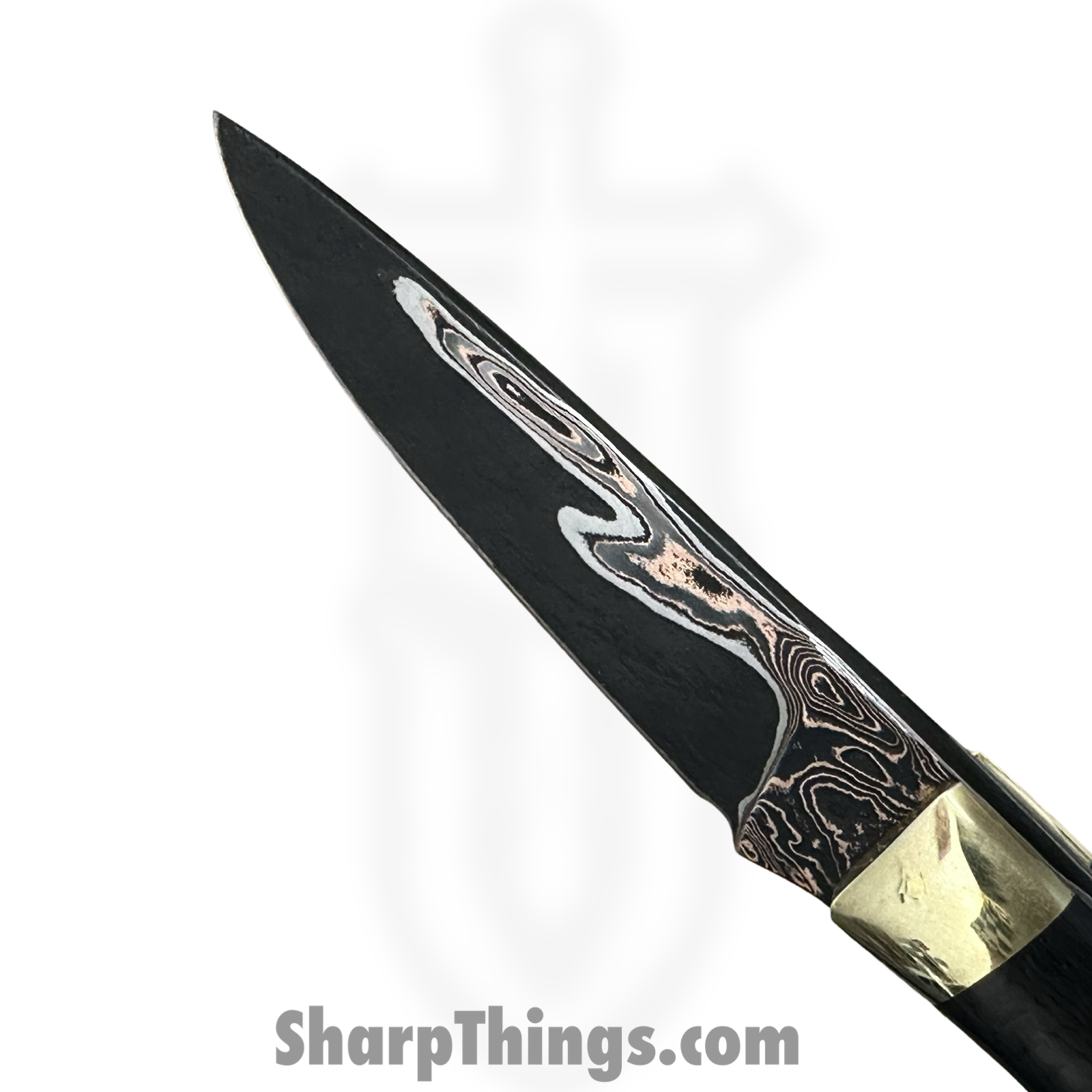 Royalty Rings Co. - RRC-Ere-01 - Erebus - Fixed Blade Knife - Baker Forge Damascus Damascus Drop Point - Carbon Fiber - Black - Image 4