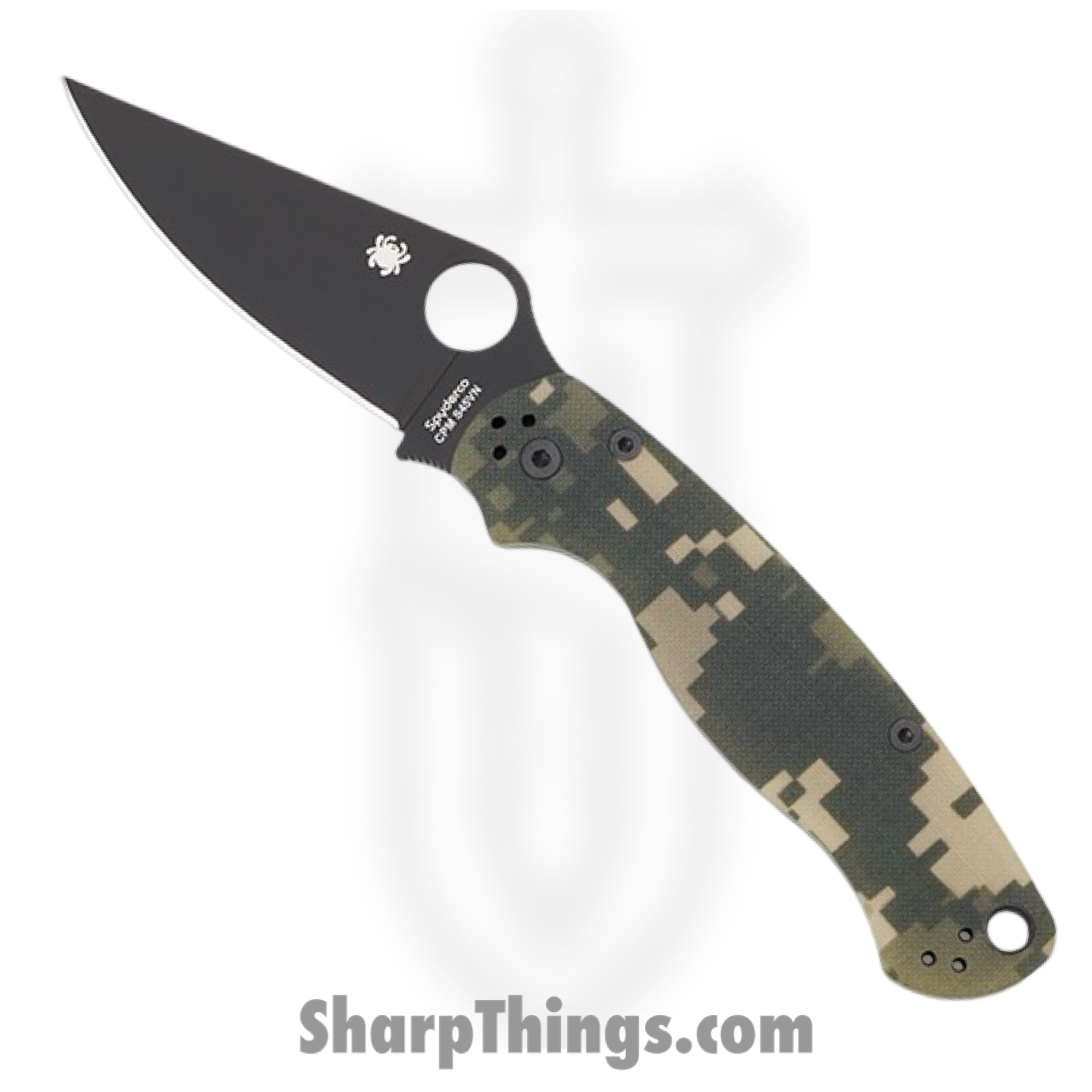 Spyderco - SC81GPCMOBK2 - ParaMilitary 2 - Folding Knife - S45VN Coated Clip Point - G10/Digital Camo - Green