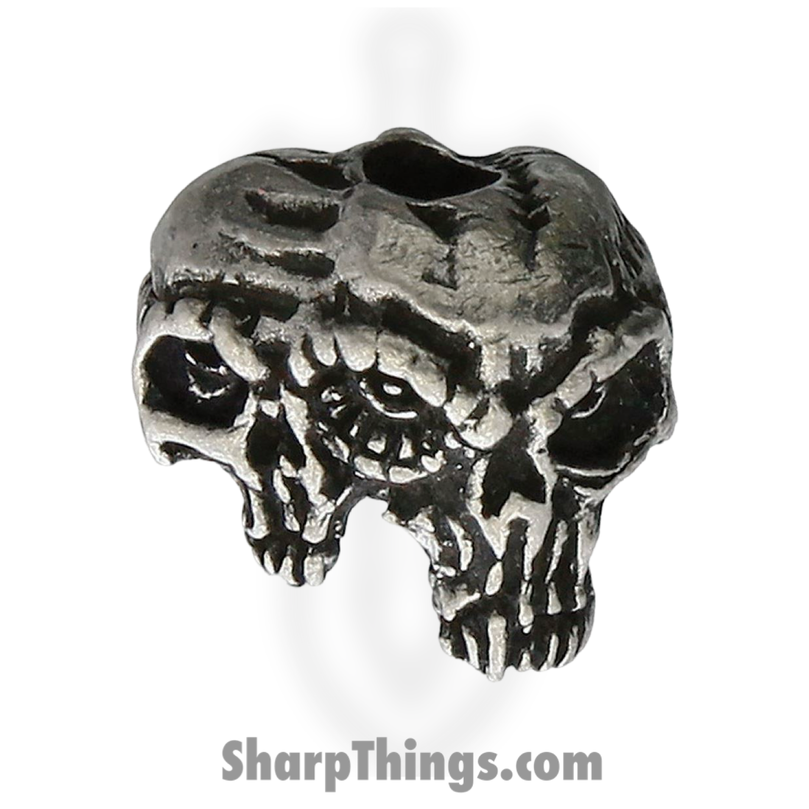 Schmuckatelli Co - SMUKGTP - Gemini Twins Skull Bead - Pewter - Silver