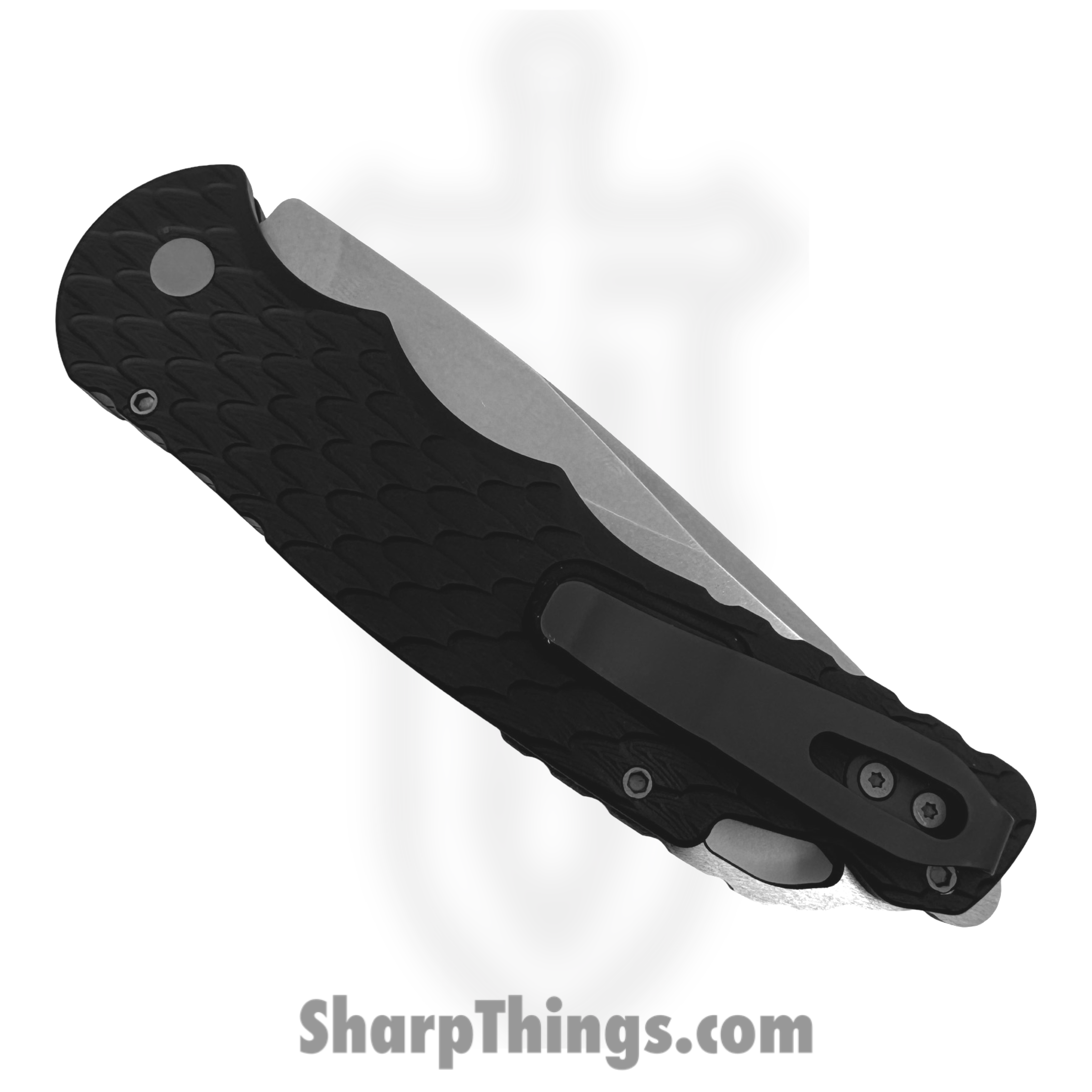 ProTech - T4105 F - Tactical Response 4 - Automatic Knife - CPM MagnaCut Stonewash Drop Point - Aluminum Feather Texture - Black - Image 4