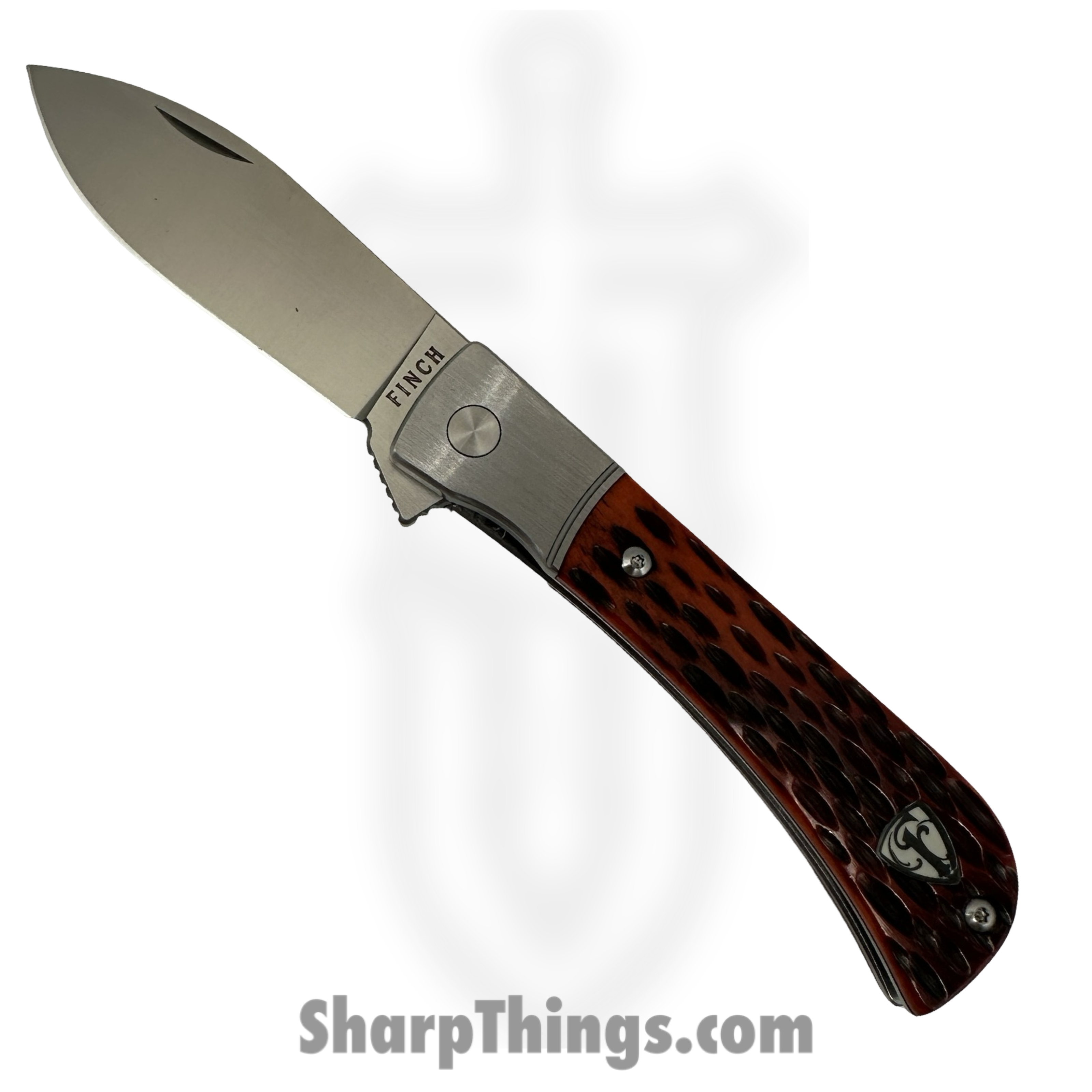 Finch Knife Co. - PL301 - Pipeline - Folding Knife - 154CM Satin Drop Point - Jigged Bone - Crawdad