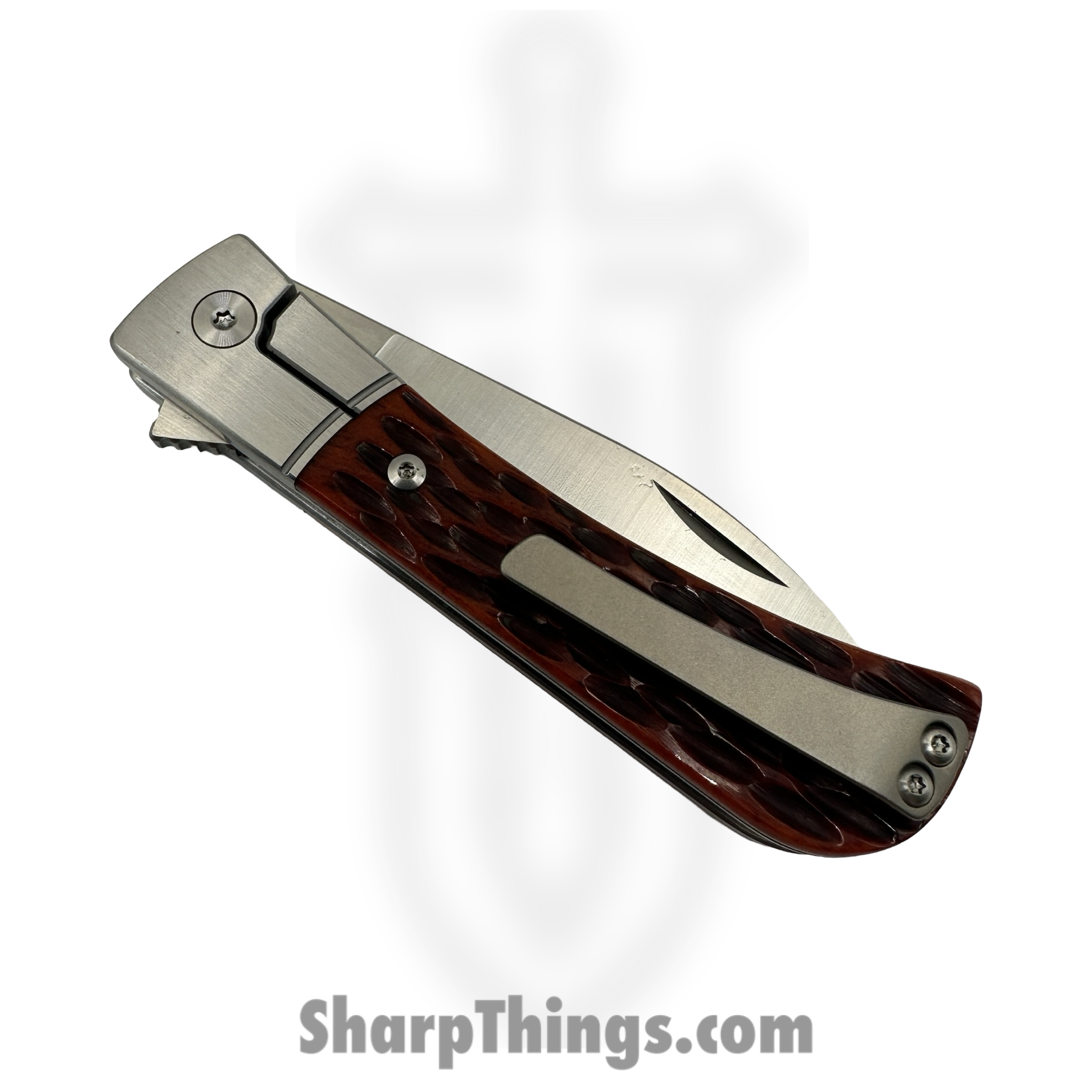 Finch Knife Co. - PL301 - Pipeline - Folding Knife - 154CM Satin Drop Point - Jigged Bone - Crawdad - Image 4