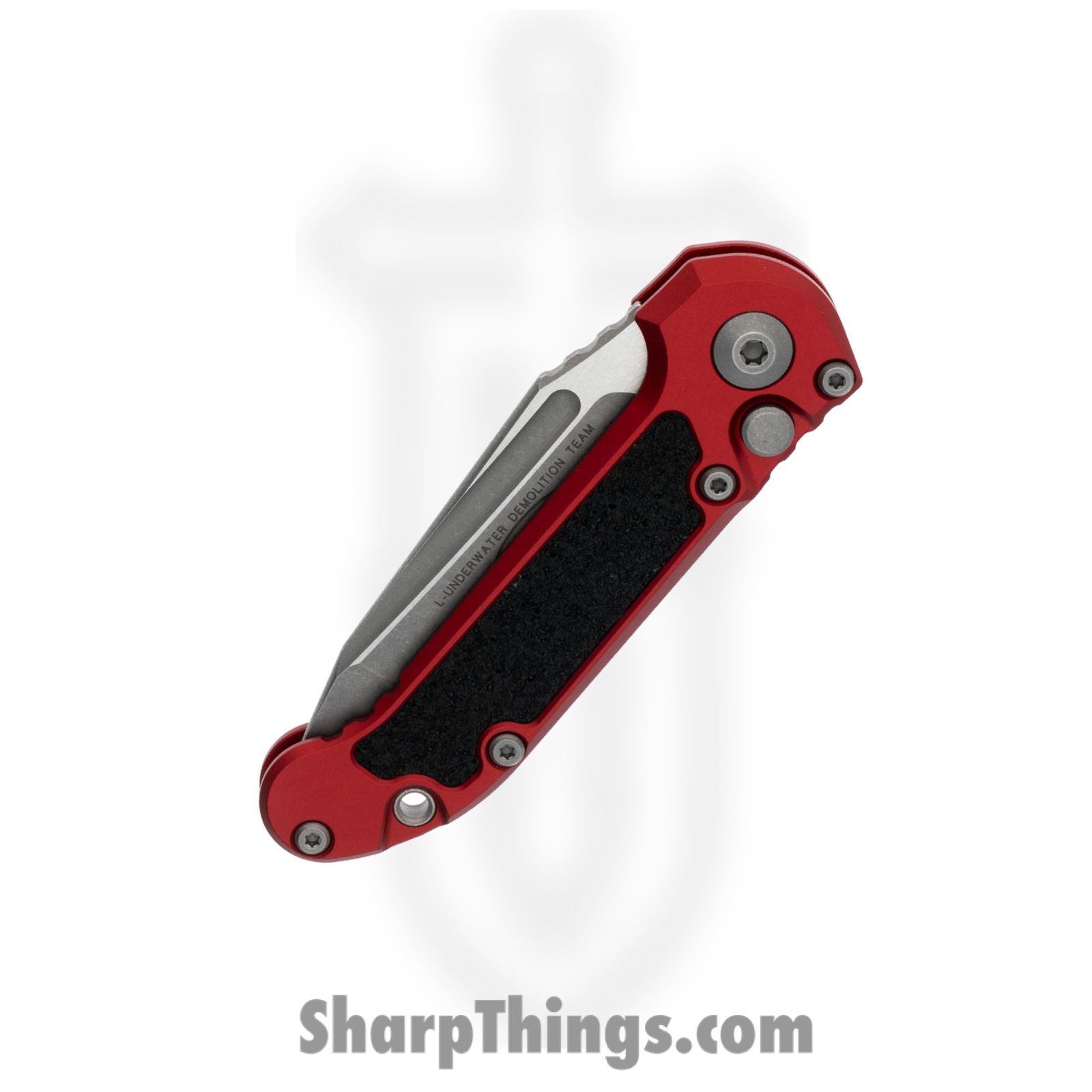 Microtech - 1136-10APRD - L.U.D.T. Gen III - Automatic Knife - M390MK Apocalyptic Tanto - Aluminum with 3M Traction Tape Inserts - Red/Black - Image 4