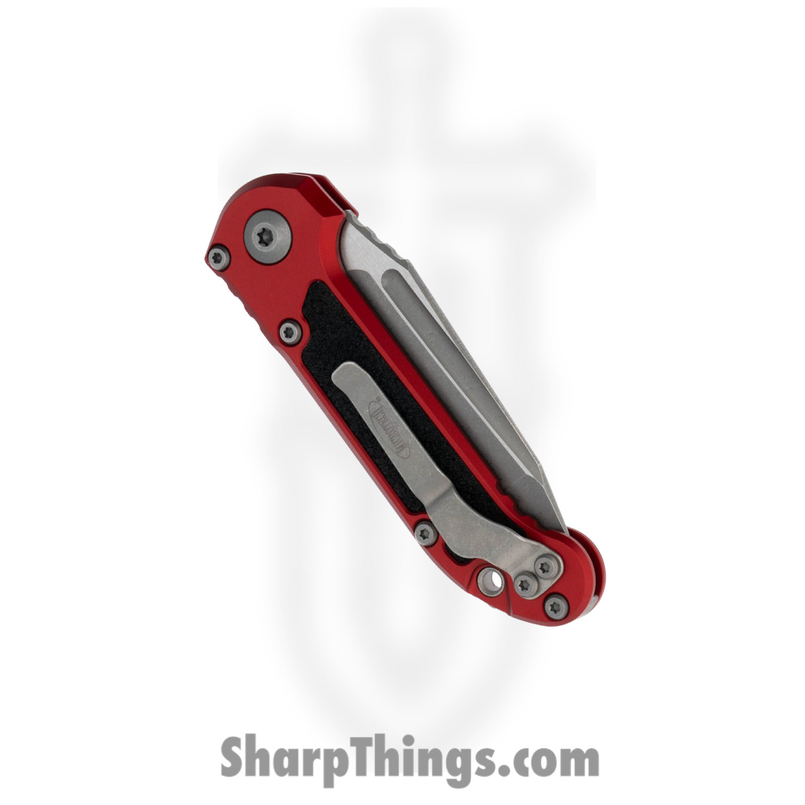 Microtech - 1136-10APRD - L.U.D.T. Gen III - Automatic Knife - M390MK Apocalyptic Tanto - Aluminum with 3M Traction Tape Inserts - Red/Black - Image 5