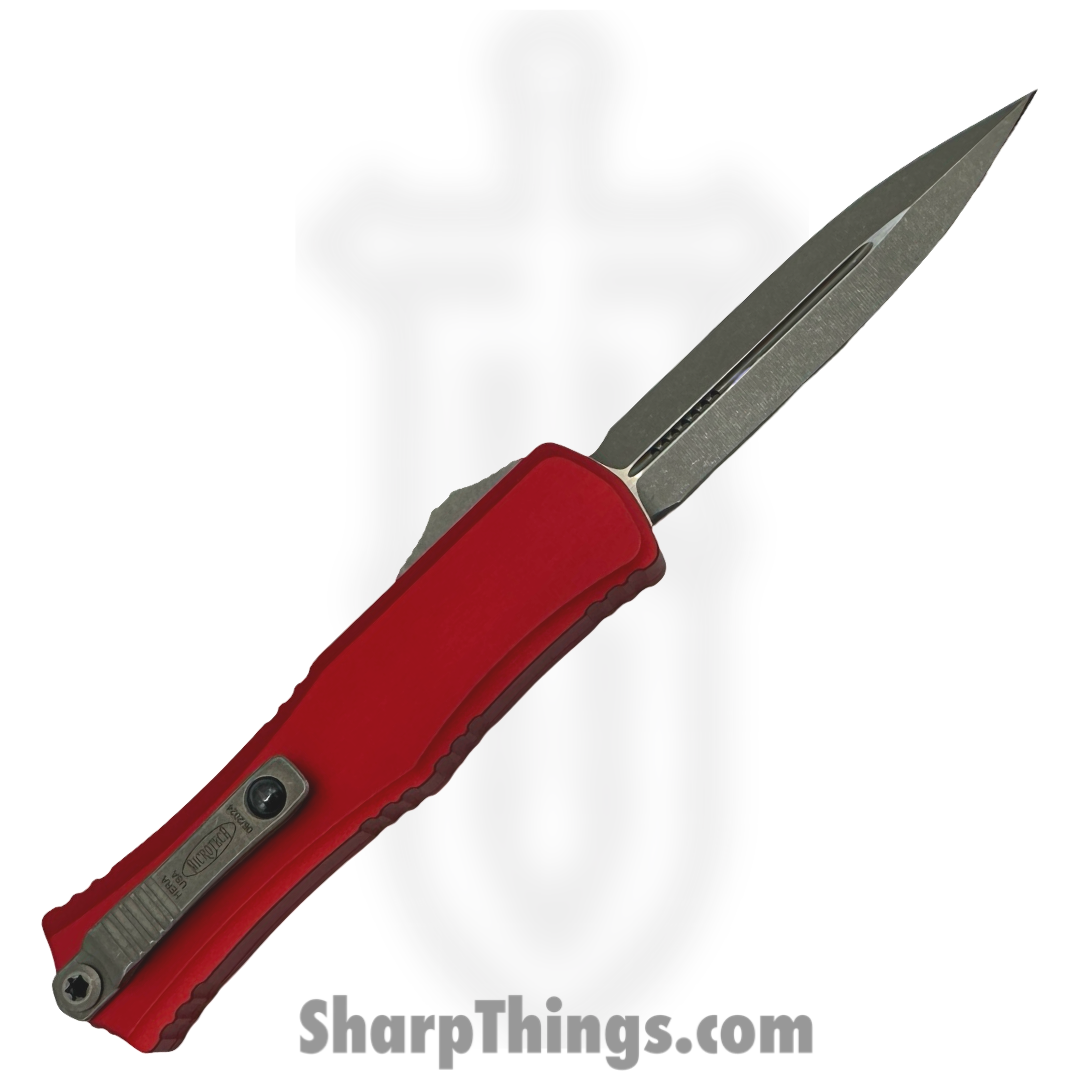 Microtech - 1702M-10APRD - Hera II Mini - OTF Auto - M390MK Apocalyptic Dagger - 6061-T6 Aluminum - Red - Image 2