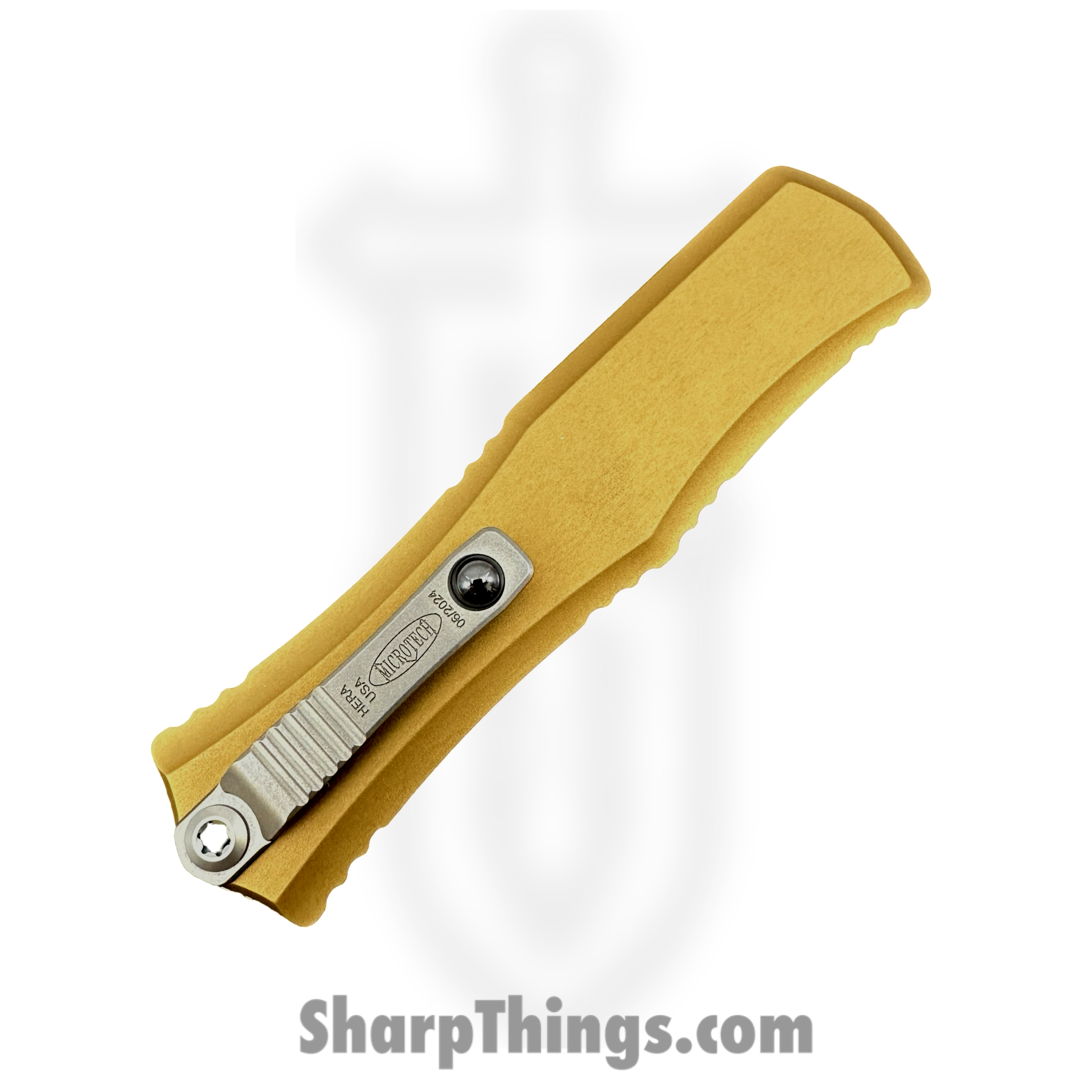 Microtech - 1702M-4TA - Mini Hera II - OTF Auto - M390MK Satin Dagger - 6061-T6 Aluminum - Tan - Image 4