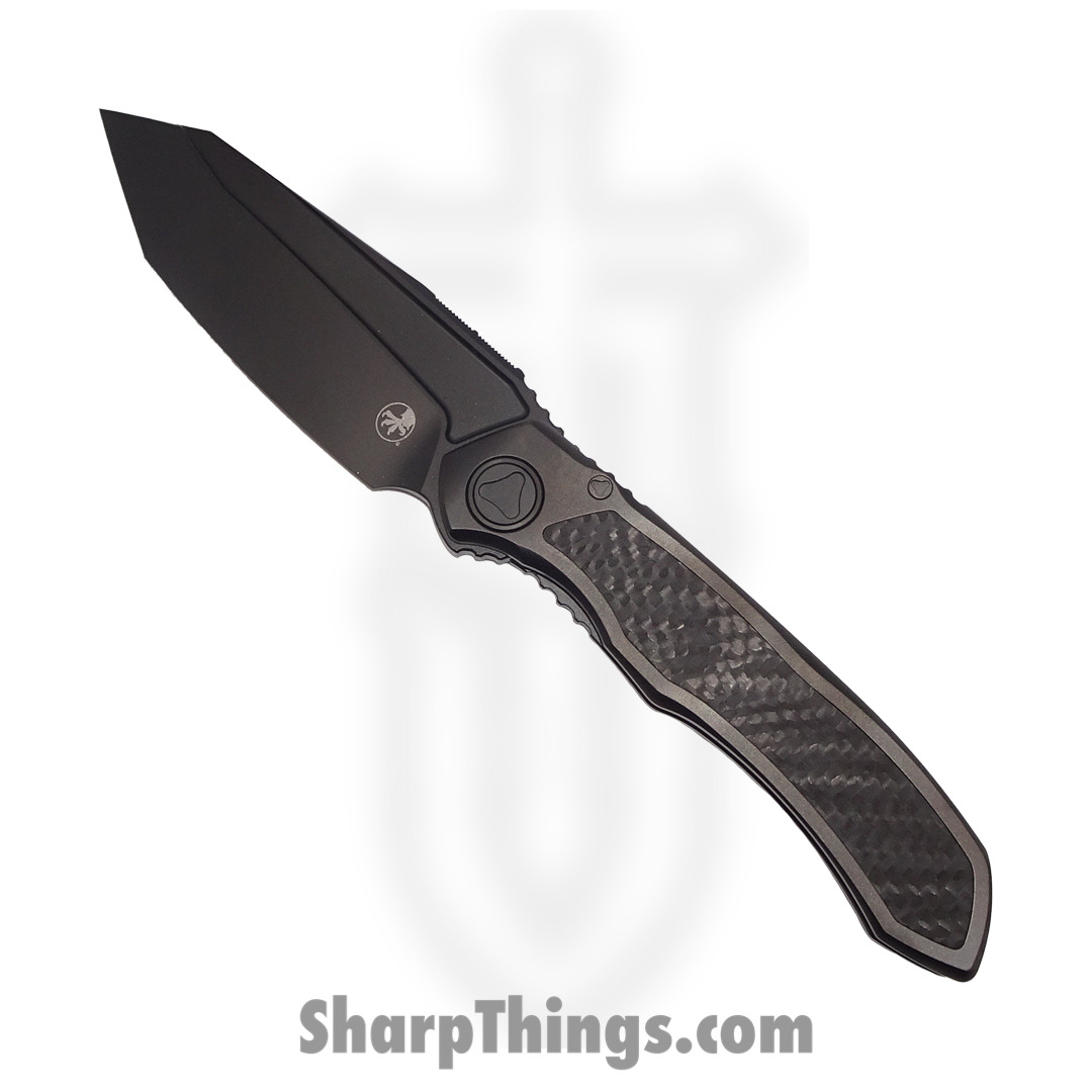 Microtech - 191C-1DLCTCFITI - Anax - Folding Knife - M390 DLC Tanto - Titanium/CF Inlay - Black - Image 6