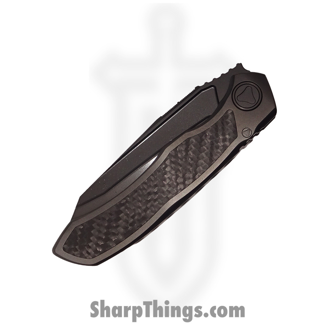 Microtech - 191C-1DLCTCFITI - Anax - Folding Knife - M390 DLC Tanto - Titanium/CF Inlay - Black - Image 8