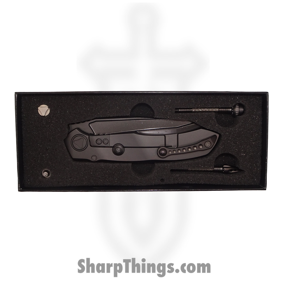 Microtech - 191C-1DLCTCFITI - Anax - Folding Knife - M390 DLC Tanto - Titanium/CF Inlay - Black - Image 10