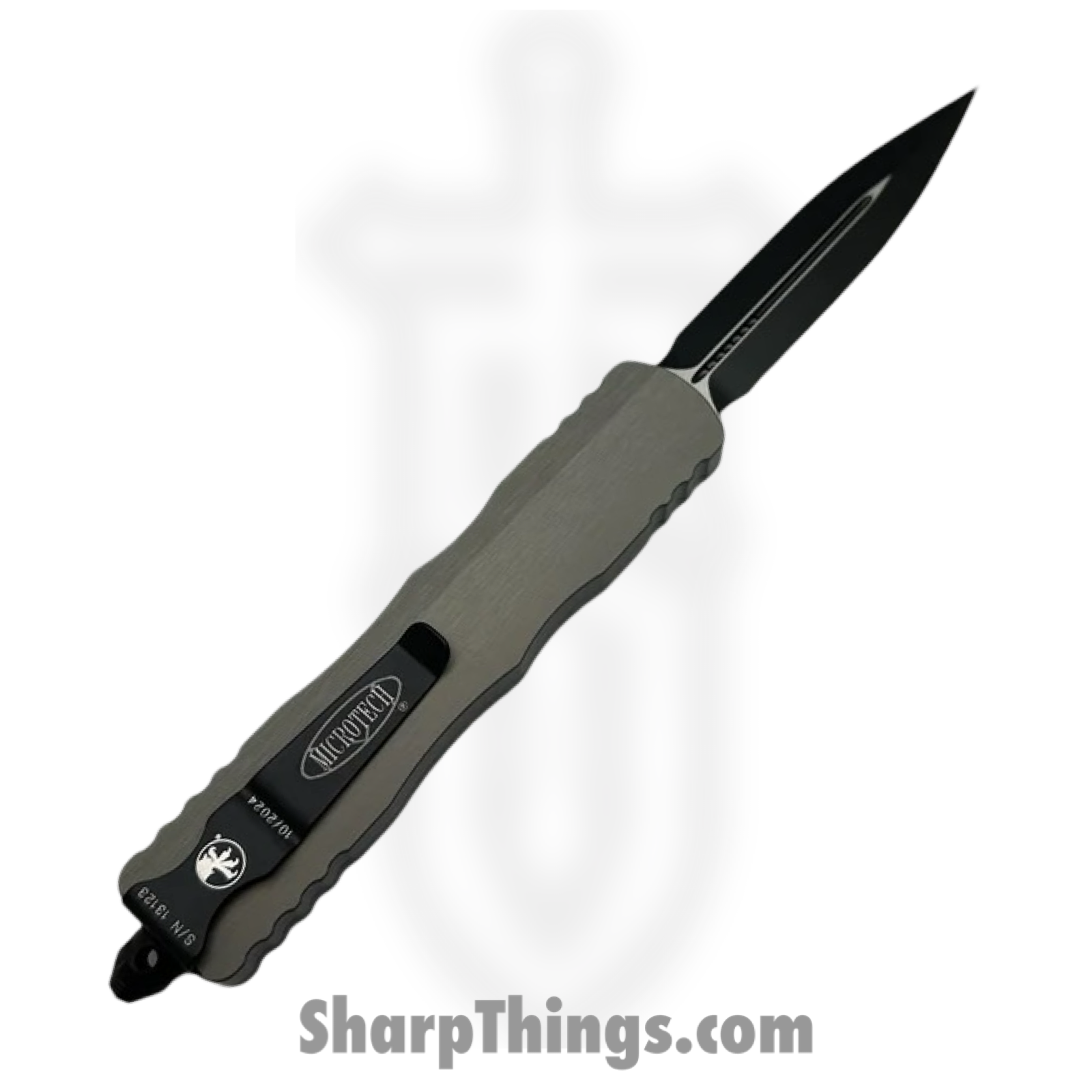 Microtech - 227-1NC - Dirac Delta - OTF Auto - M390 Coated Dagger - 6061-T6 Aluminum - Natural - Image 2