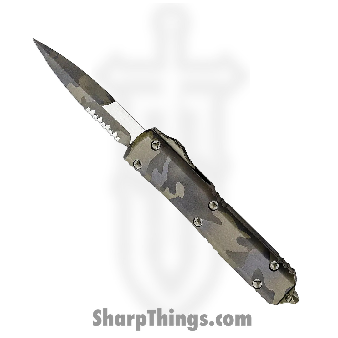 Microtech - 120-2OCS - Ultratech - OTF Auto - Elmax, M390, 204P Coated Bayonet - 6061-T6 Aluminum - Olive Camo - Image 9