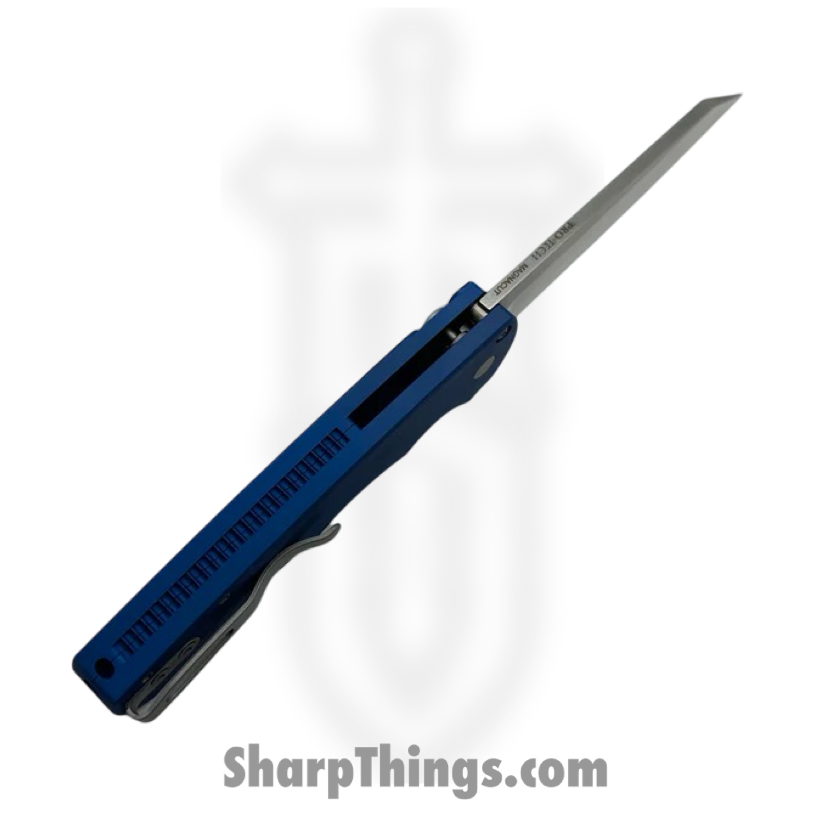 ProTech - 5401-Blue - Malibu - Folding Knife - CPM MagnaCut Stonewash Reverse Tanto - Aluminum - Blue - Image 5