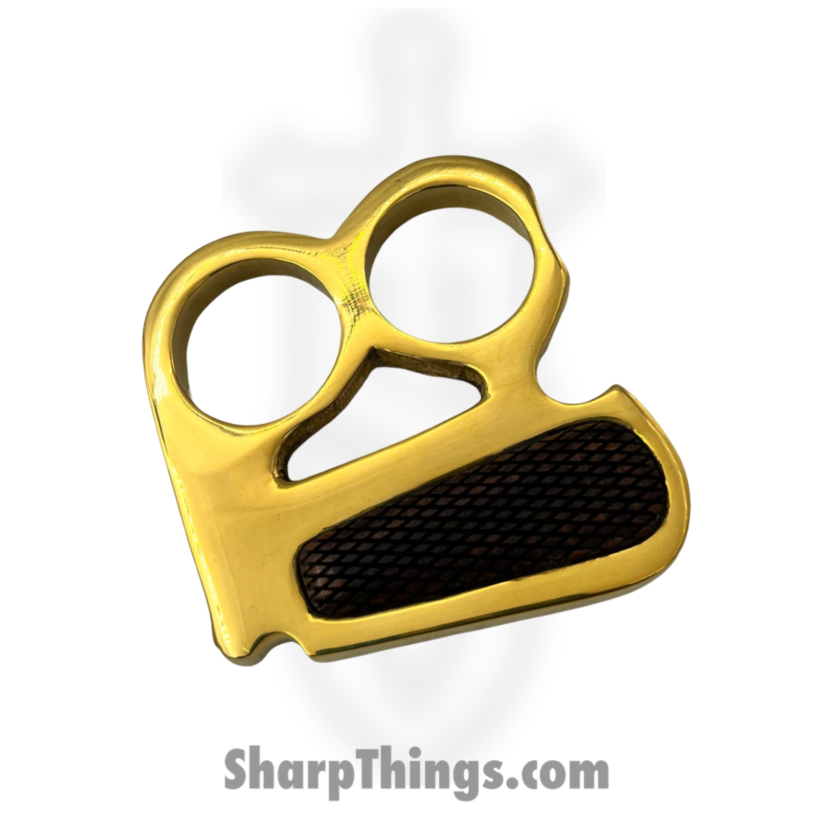 PTC - BR-249-COLT - Knuckle with Real Wood Insert - Brass Wood - Gold Black