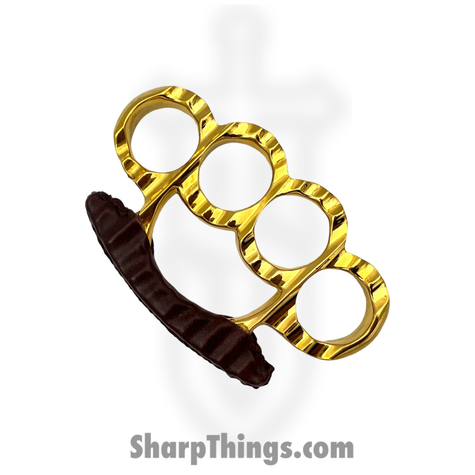 PTC - BR-249-MIL - Knuckle With Leather - Brass - Gold Black - Image 2