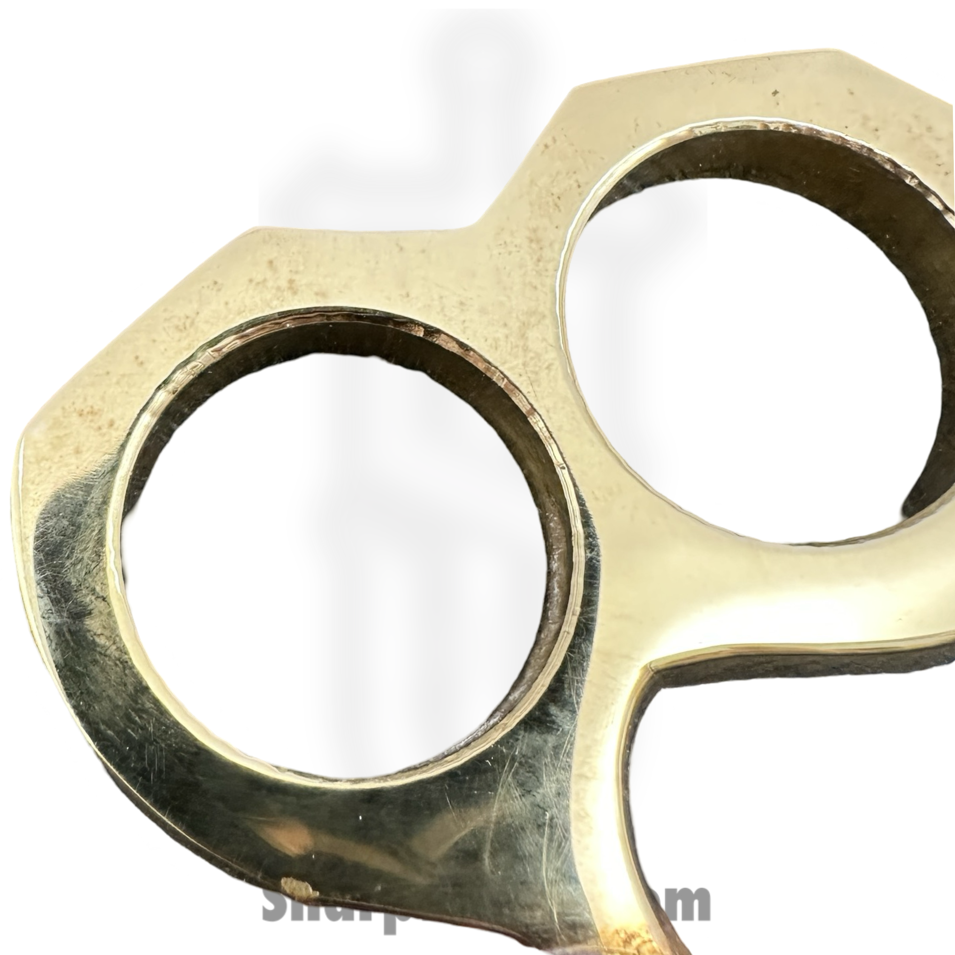 VOC - BR-249-L - Leather Palm Brass Knuckles - Solid Brass and Leather - Polished - Image 2