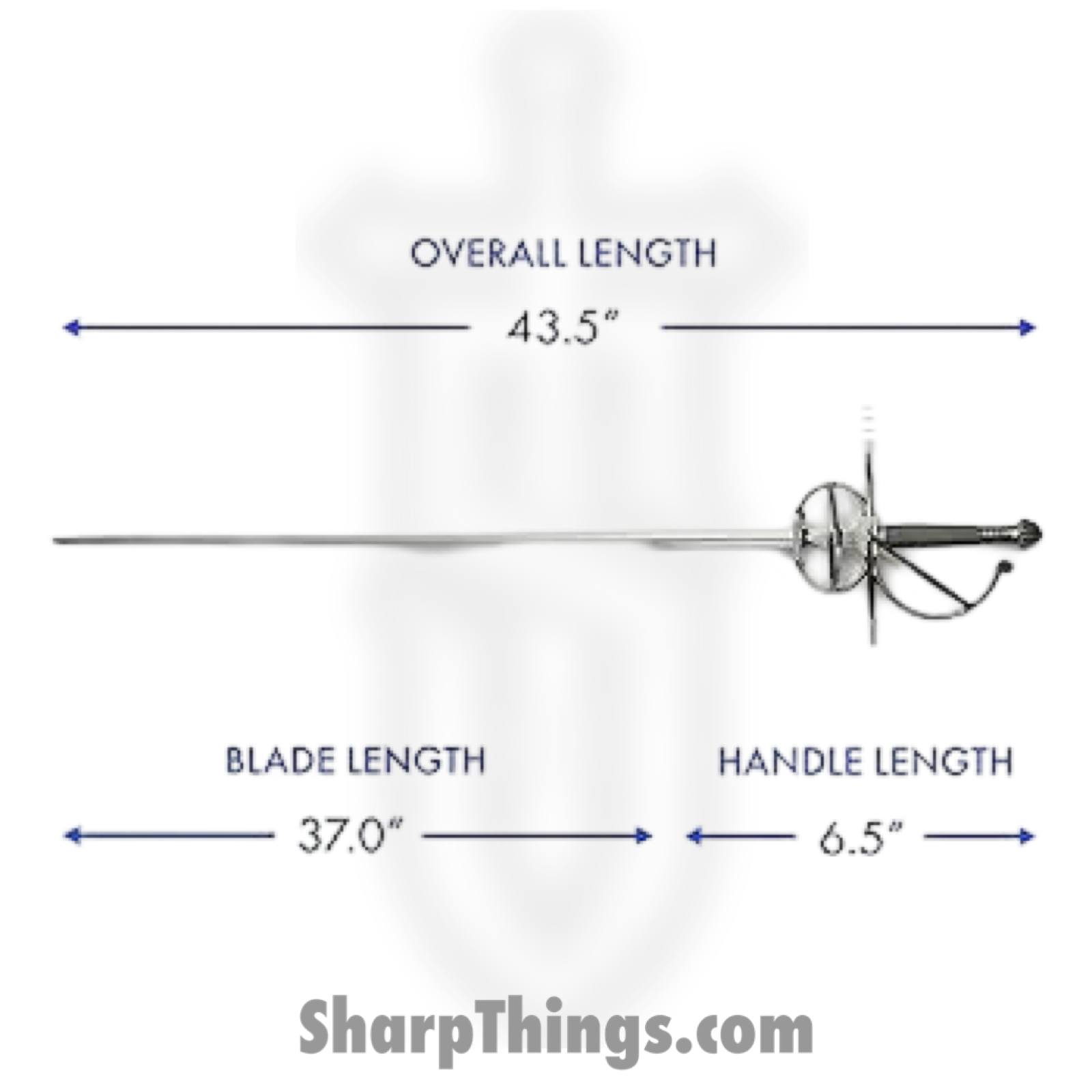 Rite Edge - CN926851 - Rapier - Polished Stainless Steel - Wire Wrapped - Black - Image 2