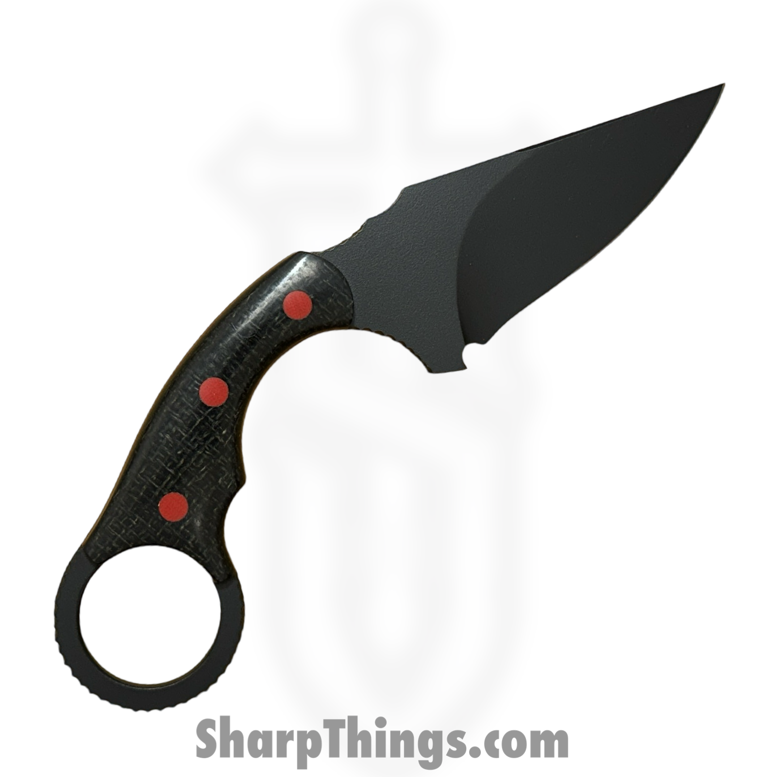 Cave Blades - CB-BKWDW-BKRD - Cave Bit - Fixed Blade Knife - CPM 154 Blasted Karambit - Carbon Fiber - Black Widow - Image 2