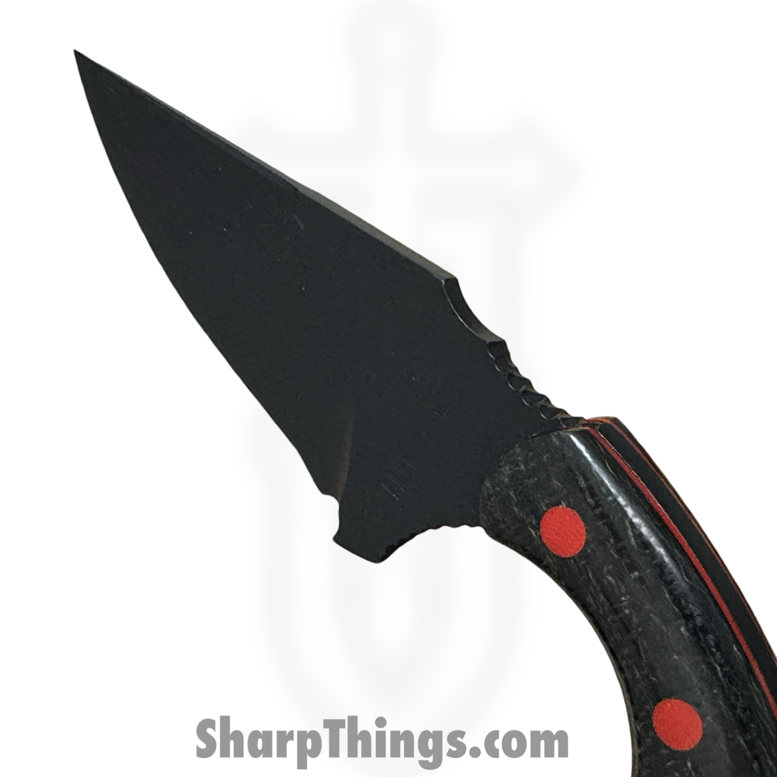 Cave Blades - CB-BKWDW-BKRD - Cave Bit - Fixed Blade Knife - CPM 154 Blasted Karambit - Carbon Fiber - Black Widow - Image 9