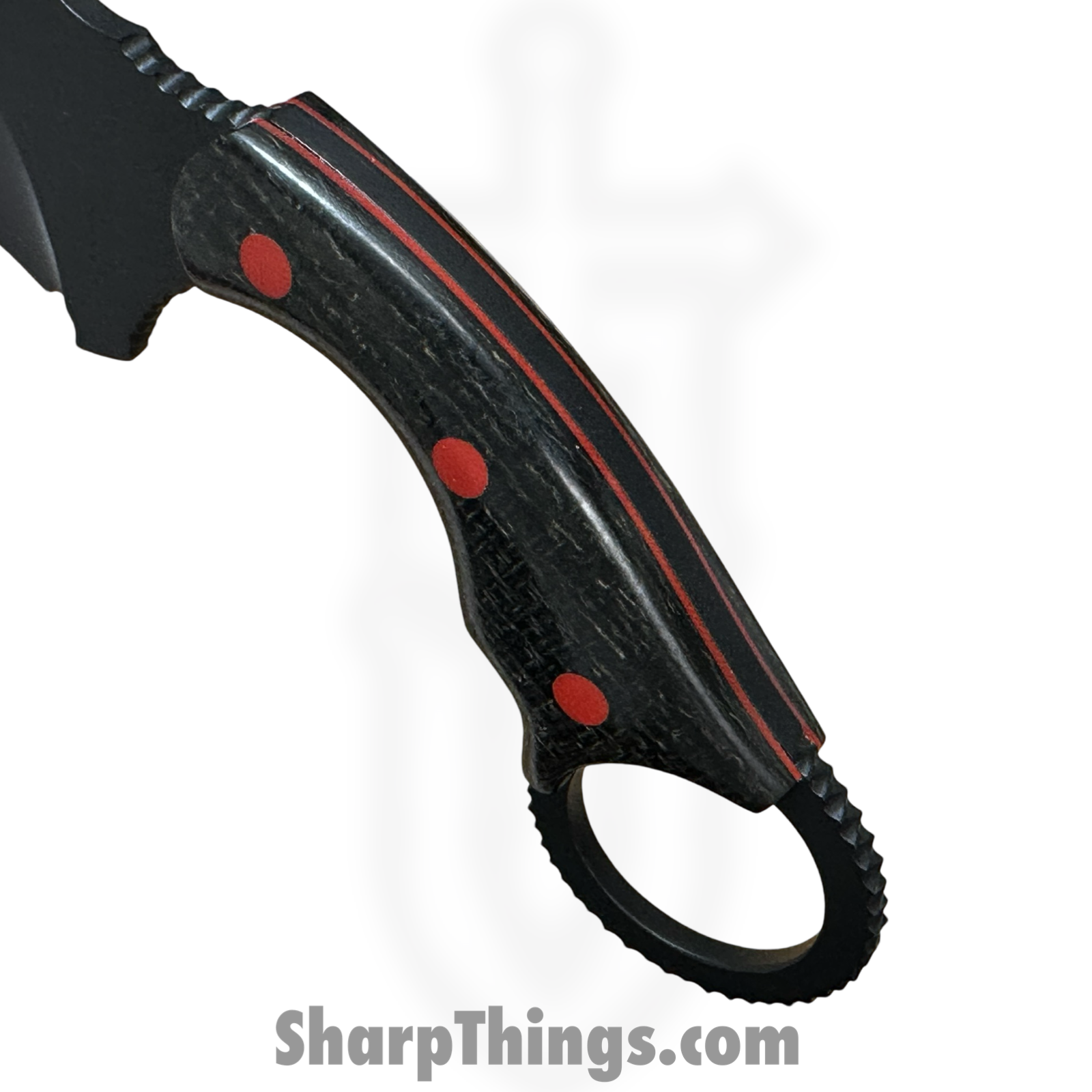 Cave Blades - CB-BKWDW-BKRD - Cave Bit - Fixed Blade Knife - CPM 154 Blasted Karambit - Carbon Fiber - Black Widow - Image 8