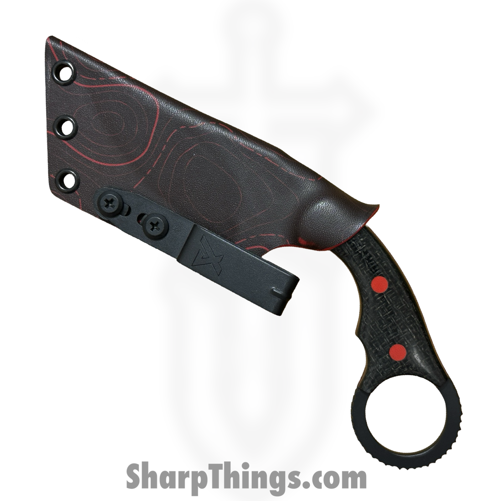 Cave Blades - CB-BKWDW-BKRD - Cave Bit - Fixed Blade Knife - CPM 154 Blasted Karambit - Carbon Fiber - Black Widow - Image 4