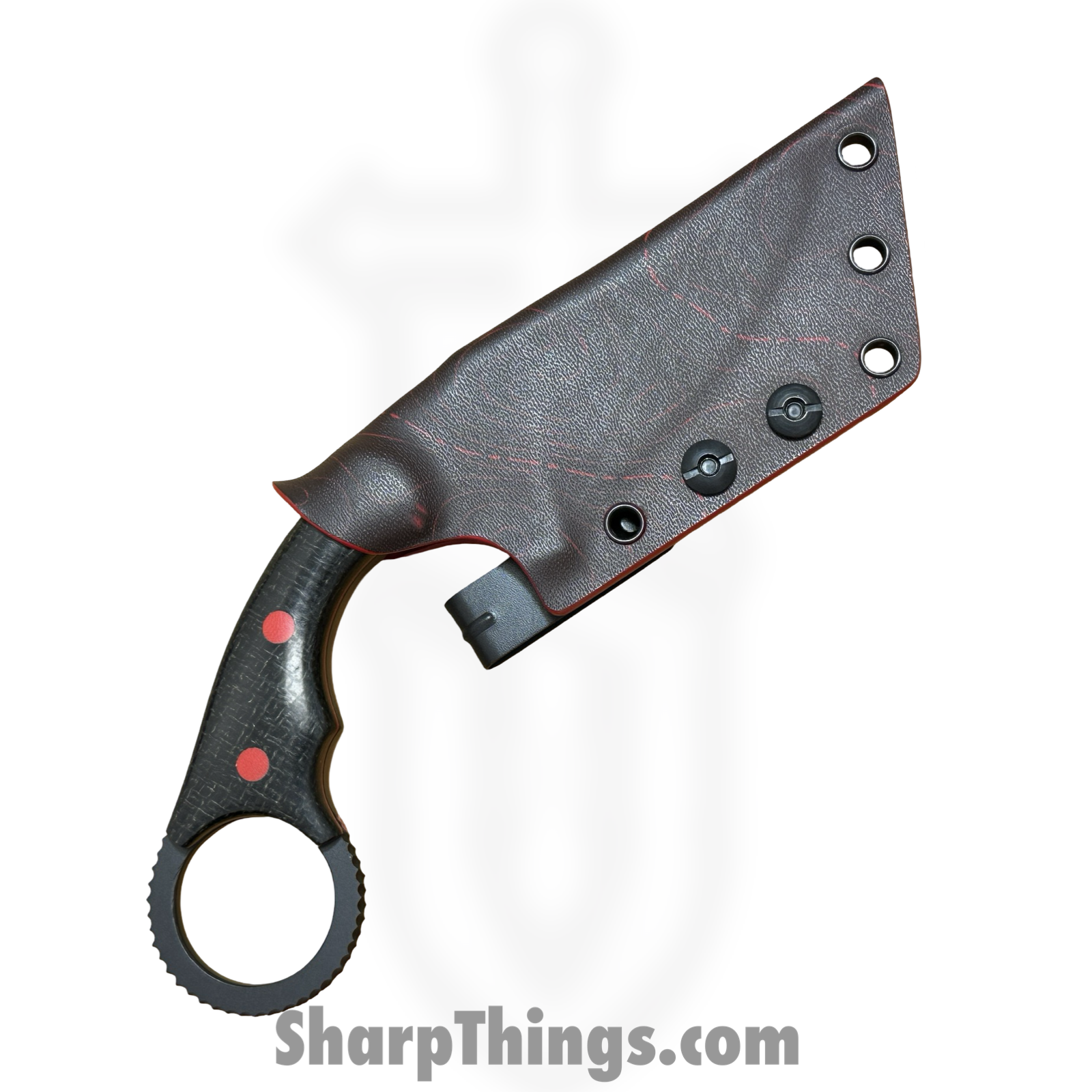 Cave Blades - CB-BKWDW-BKRD - Cave Bit - Fixed Blade Knife - CPM 154 Blasted Karambit - Carbon Fiber - Black Widow - Image 3
