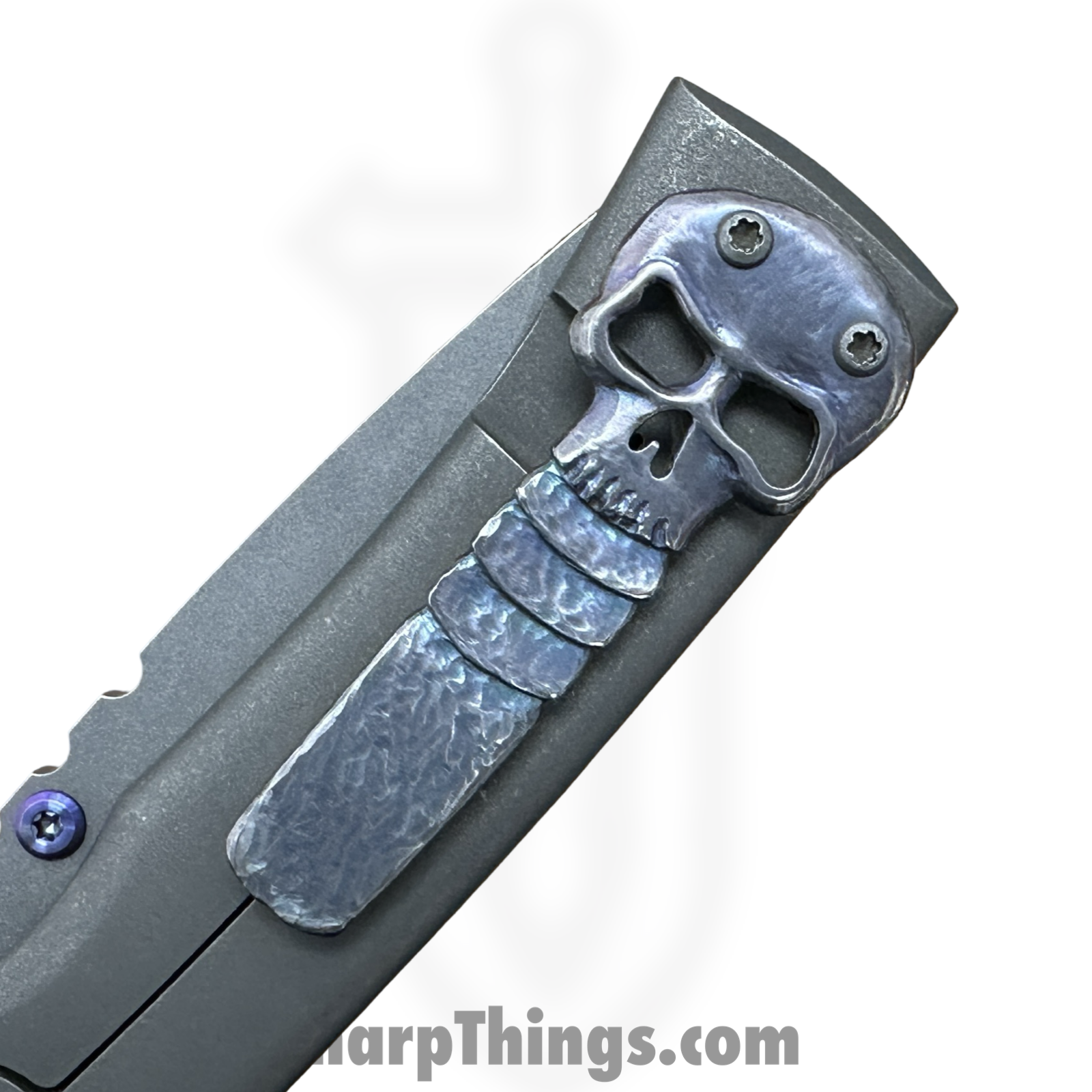 Chaves Custom - CC2014REND - Custom 1.5 Hybrid Rendencion Framelock - Folding Knife - CPM-3V Drop Point - Titanium Handle - Stonewash - Image 6