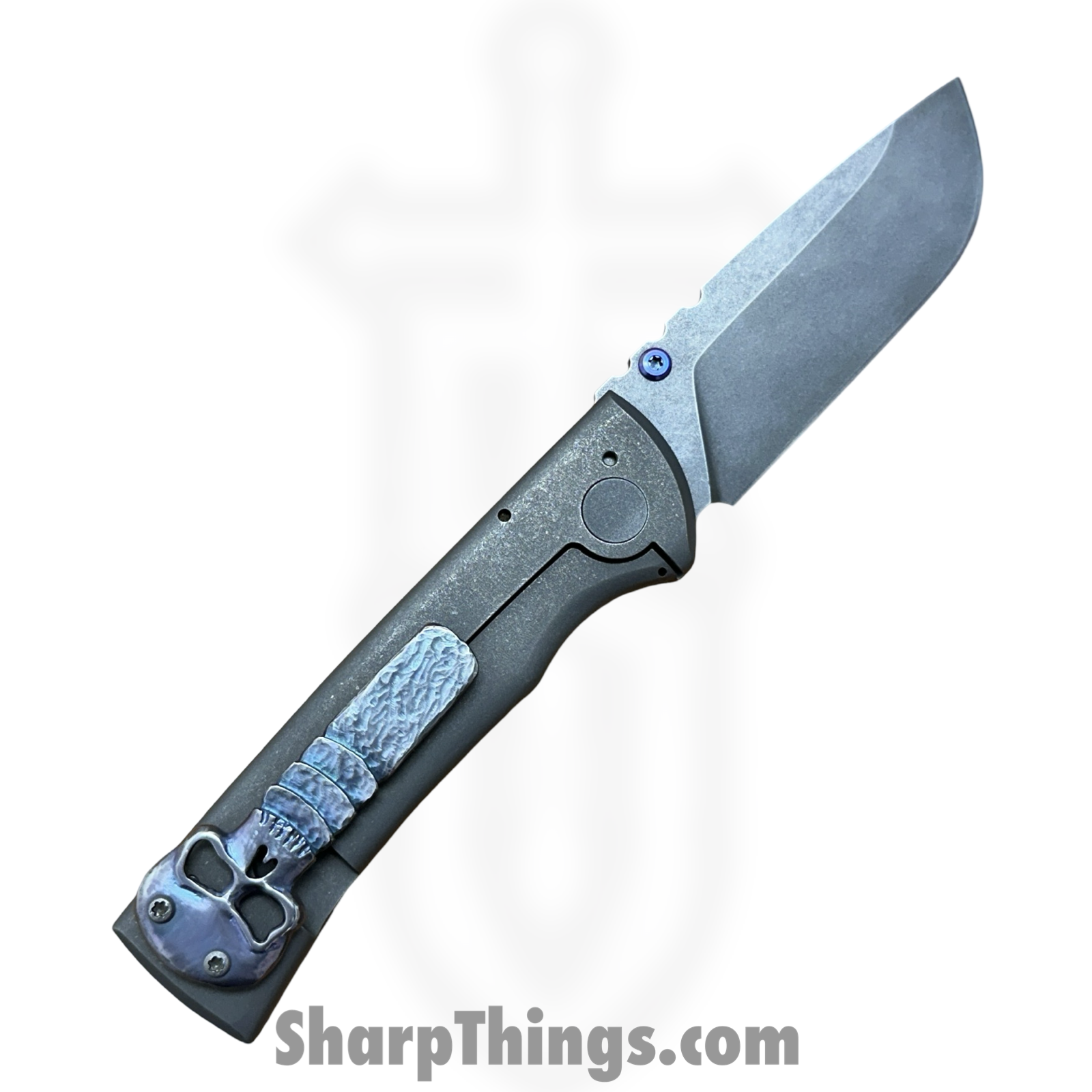 Chaves Custom - CC2014REND - Custom 1.5 Hybrid Rendencion Framelock - Folding Knife - CPM-3V Drop Point - Titanium Handle - Stonewash - Image 2