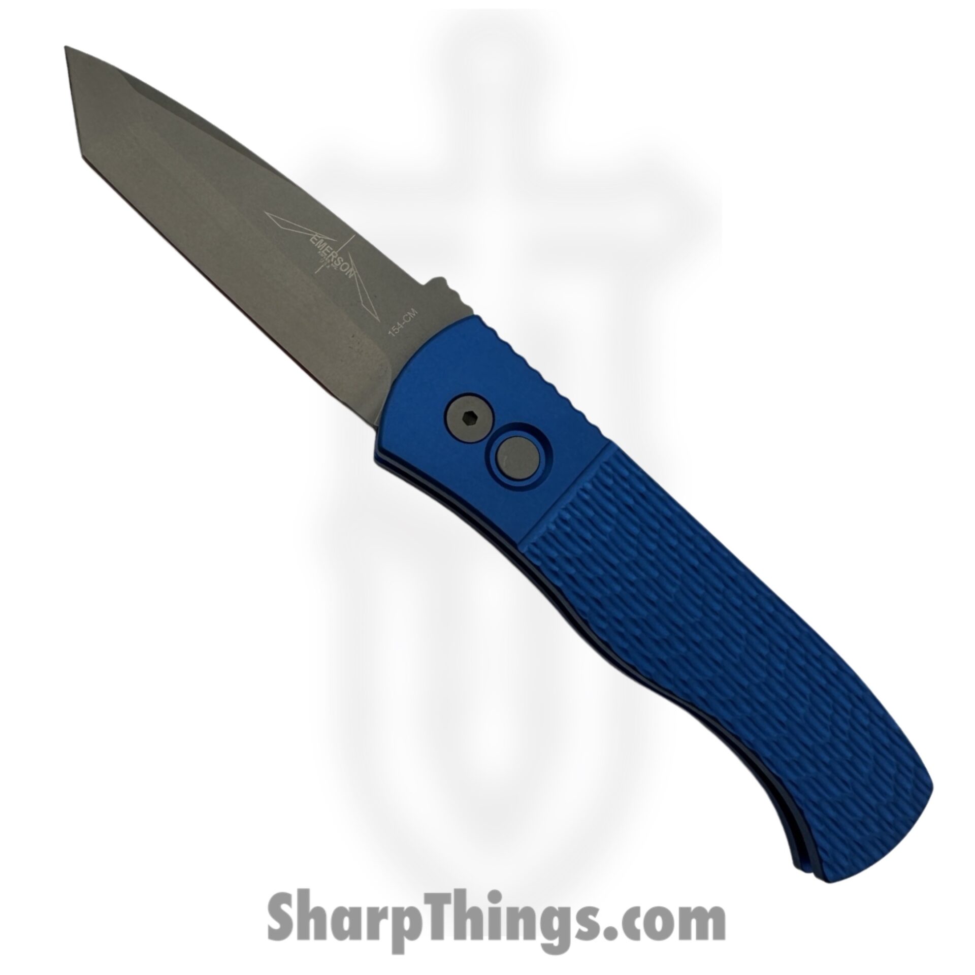 ProTech - E7T05-Blue - Original Emerson CQC7 - Automatic Knife - 154CM Blasted Tanto - 6061-T6 Aluminum - Blue Jigged Textured - Image 5