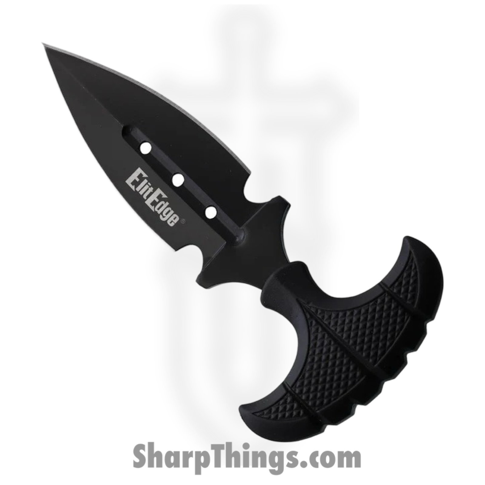 ElitEdge - EE20641BK - Push Dagger - Fixed Blade Knife - 440 SS Coated Dagger - Nylon - Black - Image 4