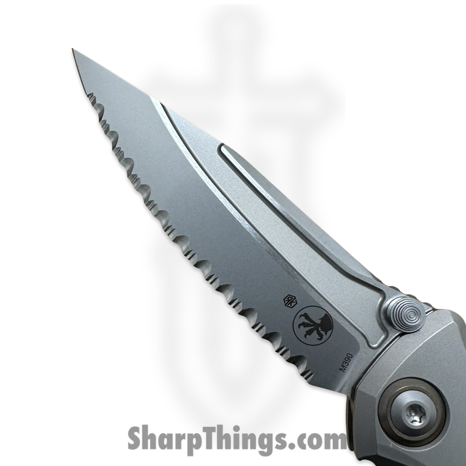 Microtech - 260M-9CFTI - Mini Socom Bravo - Folding Knife - M390 Bead Blast Clip Point - Bolstered 6AI4V Titanium with Carbon Fiver Scales - Black - Image 13