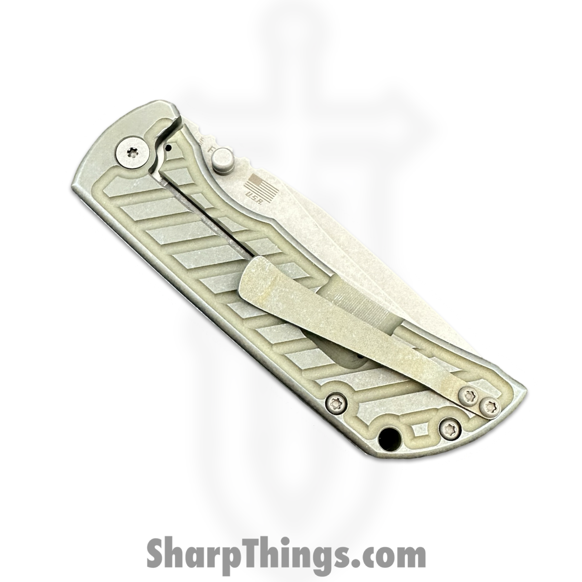McNees - MAC23.5AtGBFB - MAC 2 3.5 - Folding Knife - CPM MagnaCut Stonewash Clip Point - Titanium - Atomic Green/Blue - Image 4
