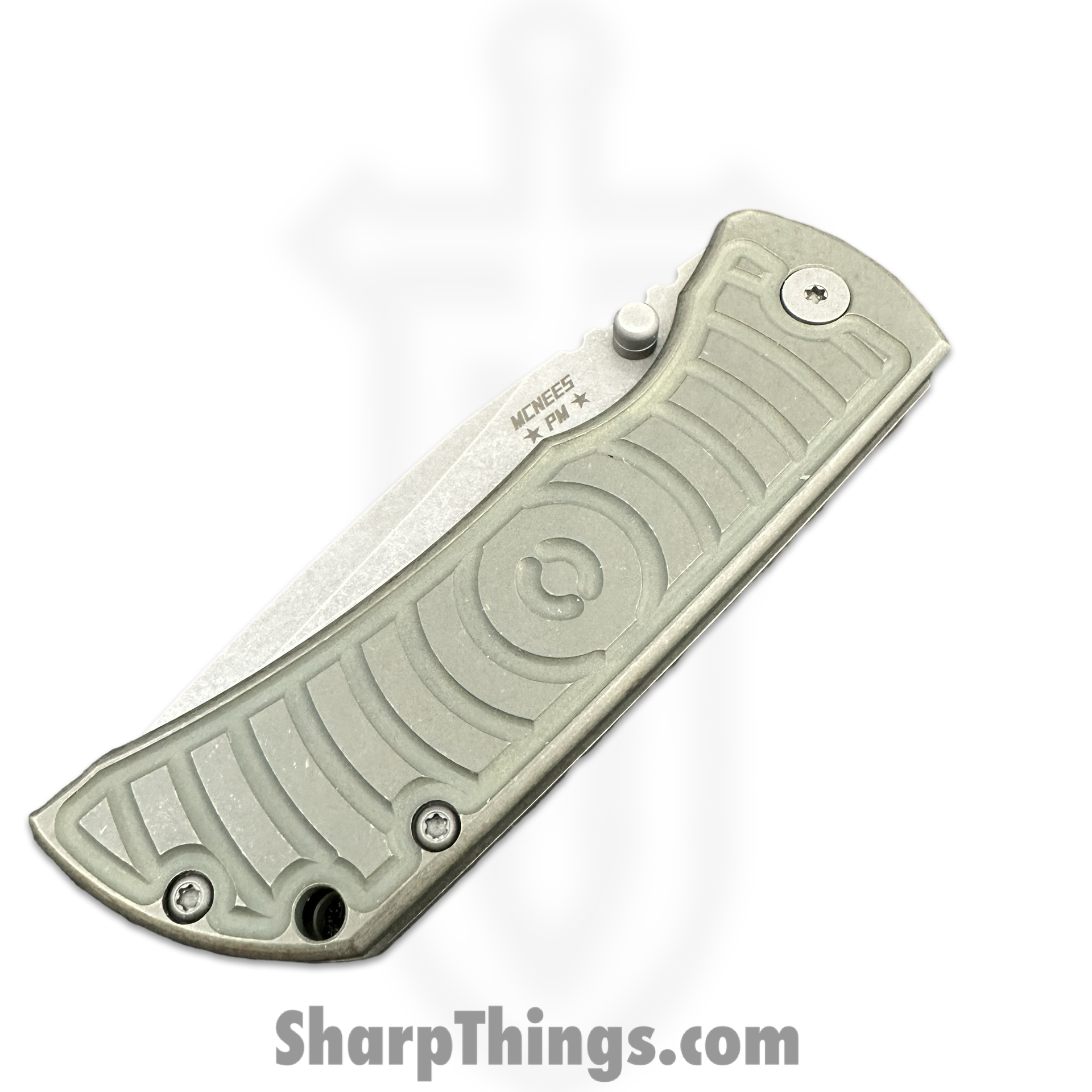McNees - MAC23.5AtGBSW - MAC 2 3.5 - Folding Knife - CPM MagnaCut Stonewash Clip Point - Titanium - Atomic Green/Bronze - Image 5