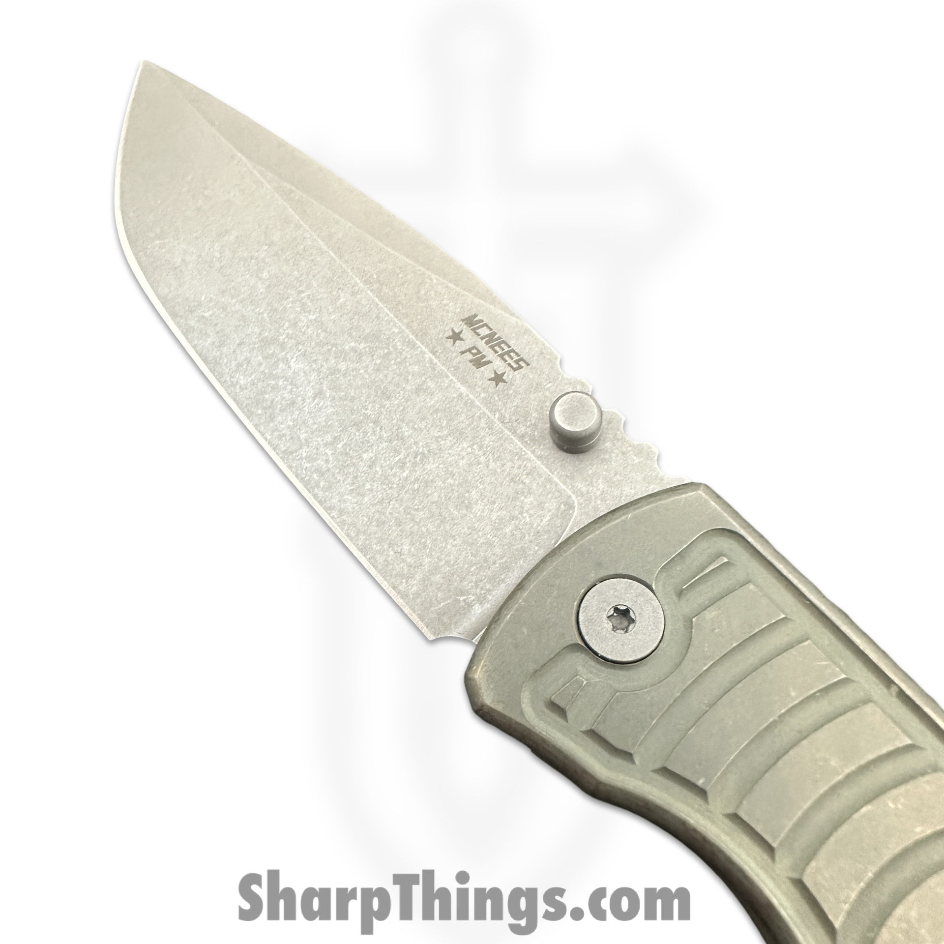 McNees - MAC23.5AtGBSW - MAC 2 3.5 - Folding Knife - CPM MagnaCut Stonewash Clip Point - Titanium - Atomic Green/Bronze - Image 3