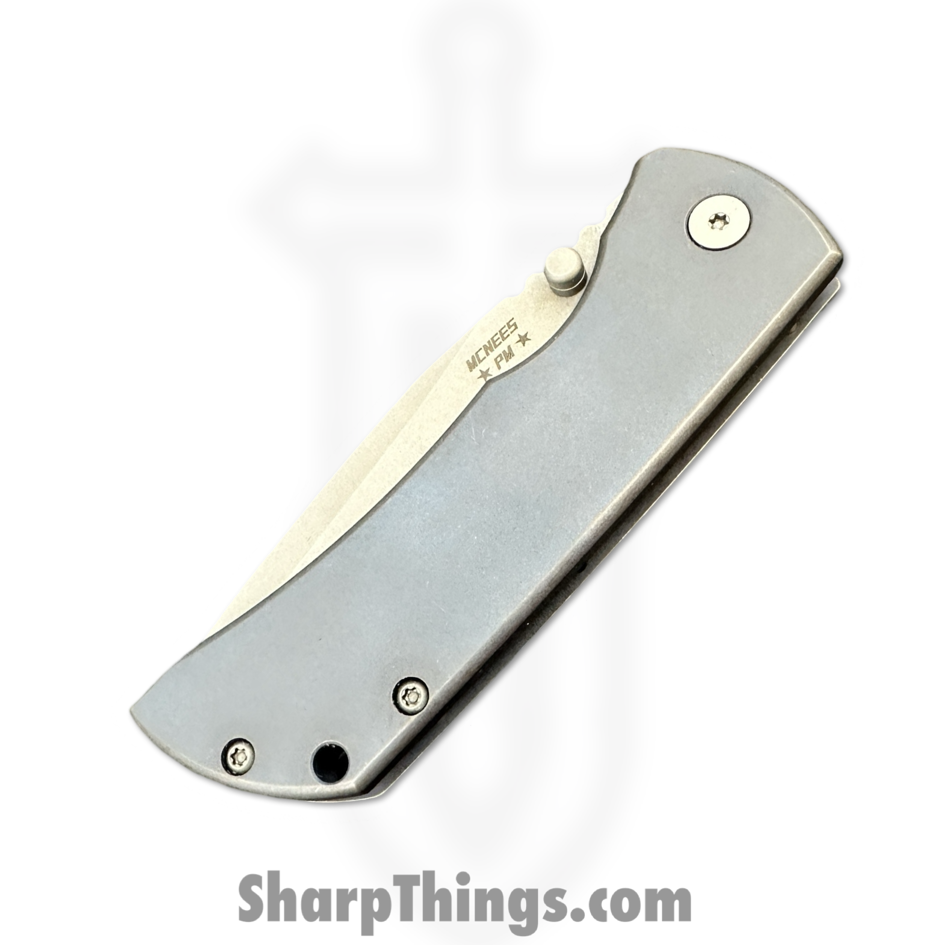 McNees - MAC23.5AtBlBz - MAC 2 3.5 - Folding Knife - CPM MagnaCut Stonewash Clip Point - Titanium - Atomic Blue/Bronze - Image 4