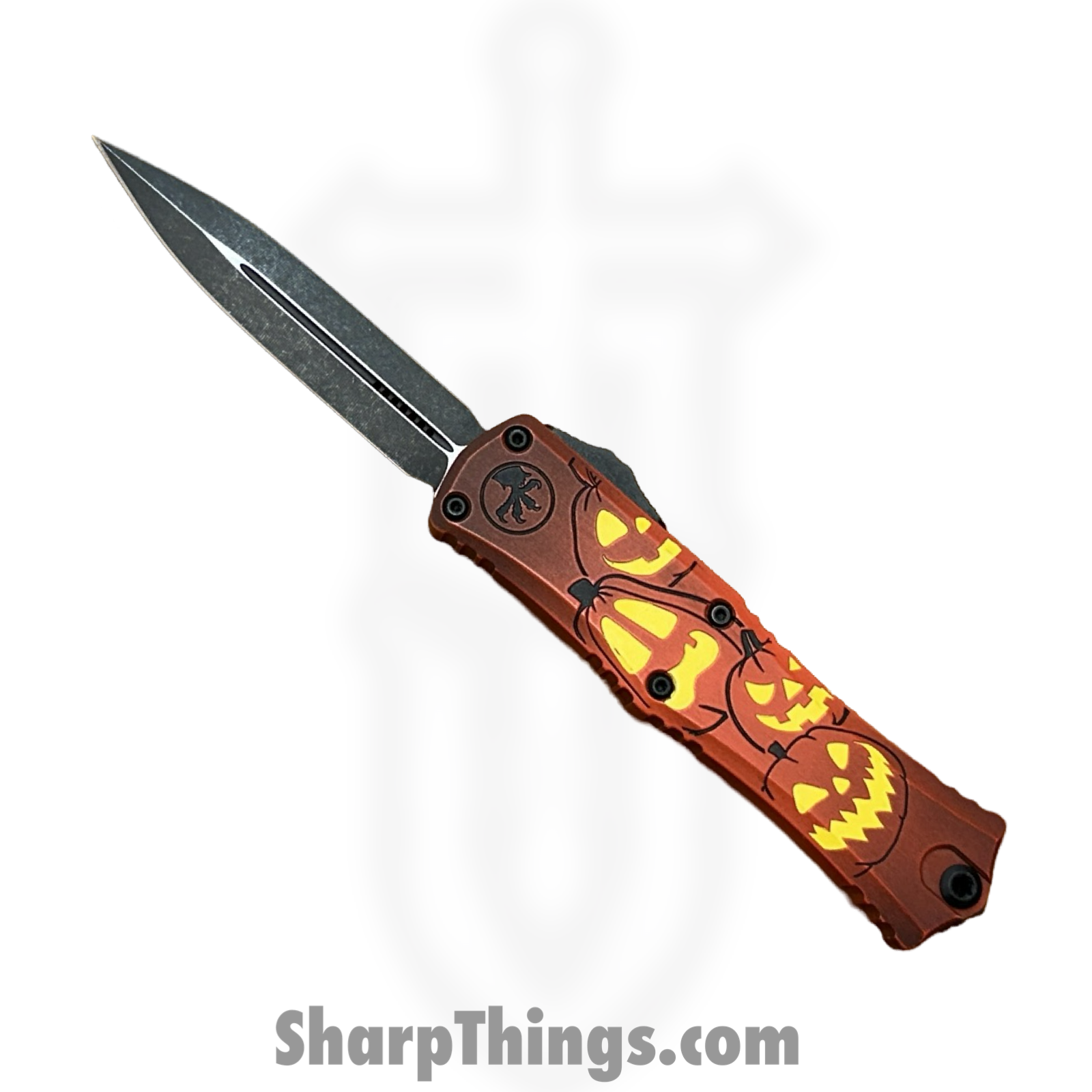 Microtech - 1702M-1HWJLS - Hera II Mini - Signature Series - OTF Auto - Jack-O-Lantern - M390MK Apocalyptic Dagger - Orange