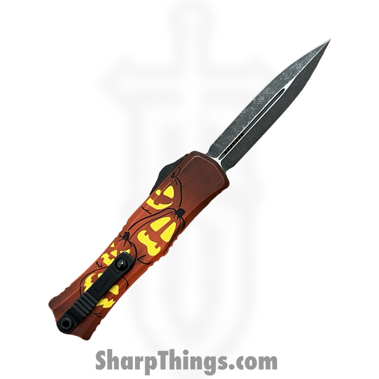 Microtech - 1702M-1HWJLS - Hera II Mini - Signature Series - OTF Auto - Jack-O-Lantern - M390MK Apocalyptic Dagger - Orange - Image 2