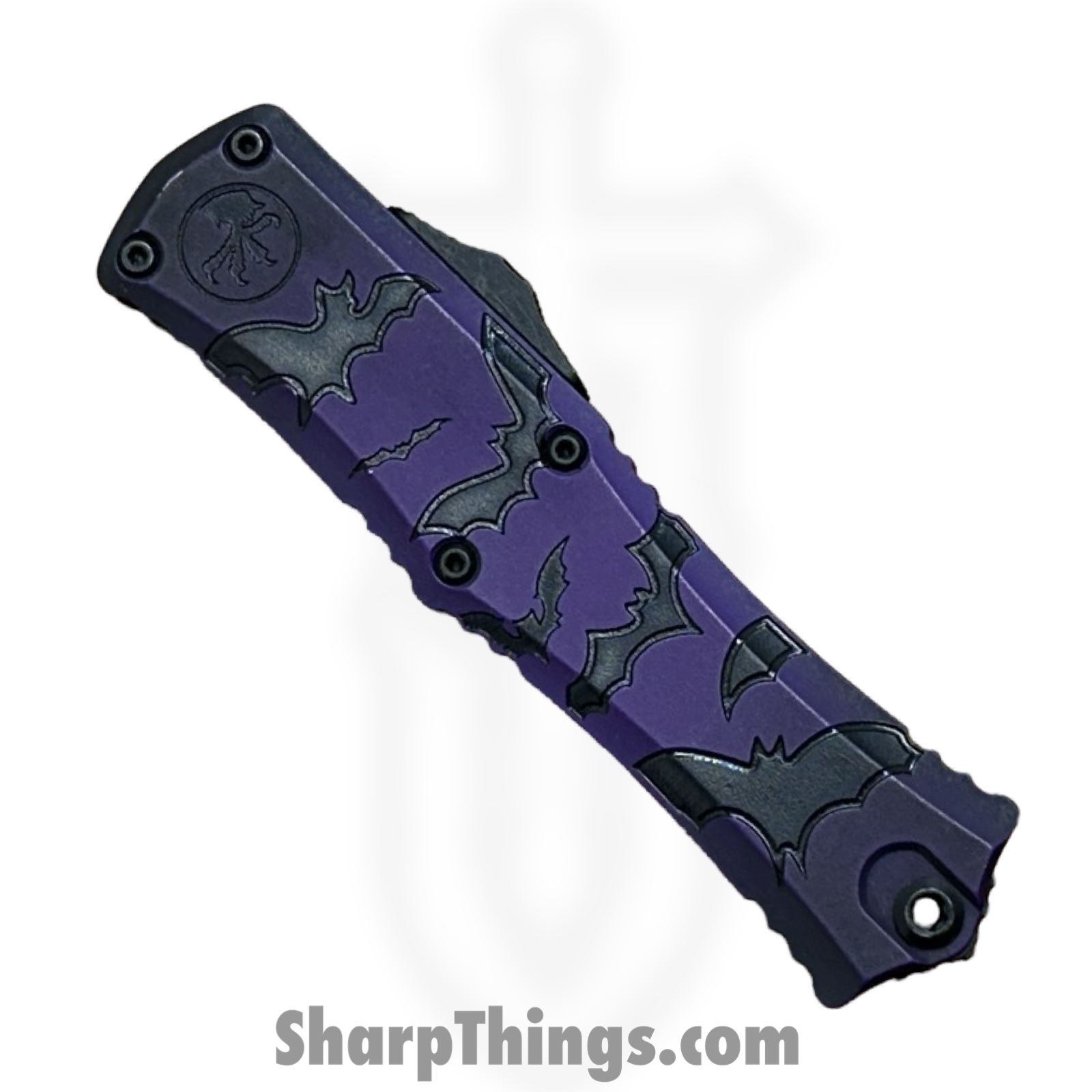 Microtech - 1702M-1HWBAS - Hera II Mini - Signature Series - OTF Auto - Bats - M390MK Apocalyptic Dagger - Purple - Image 9