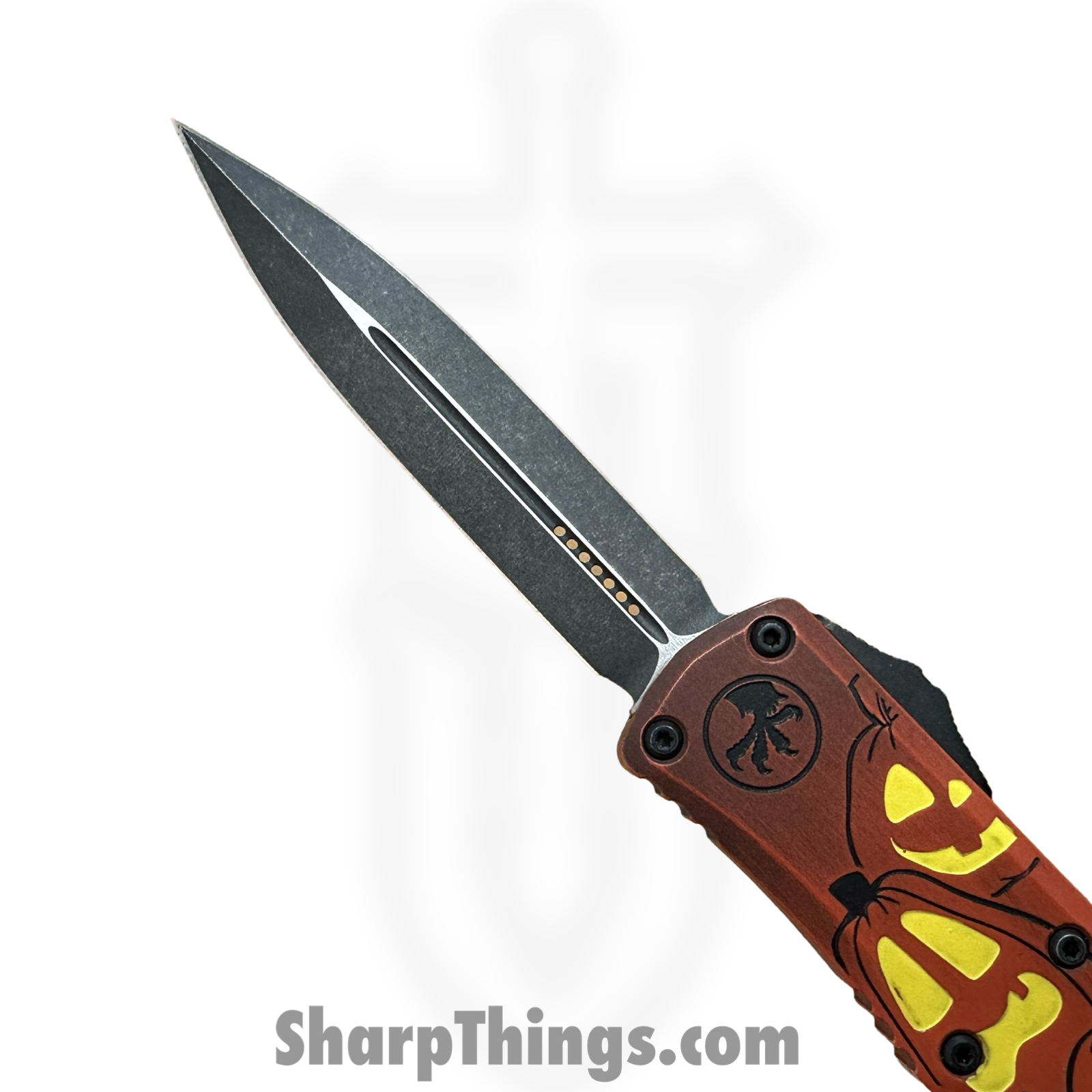 Microtech - 1702M-1HWJLS - Hera II Mini - Signature Series - OTF Auto - Jack-O-Lantern - M390MK Apocalyptic Dagger - Orange - Image 12