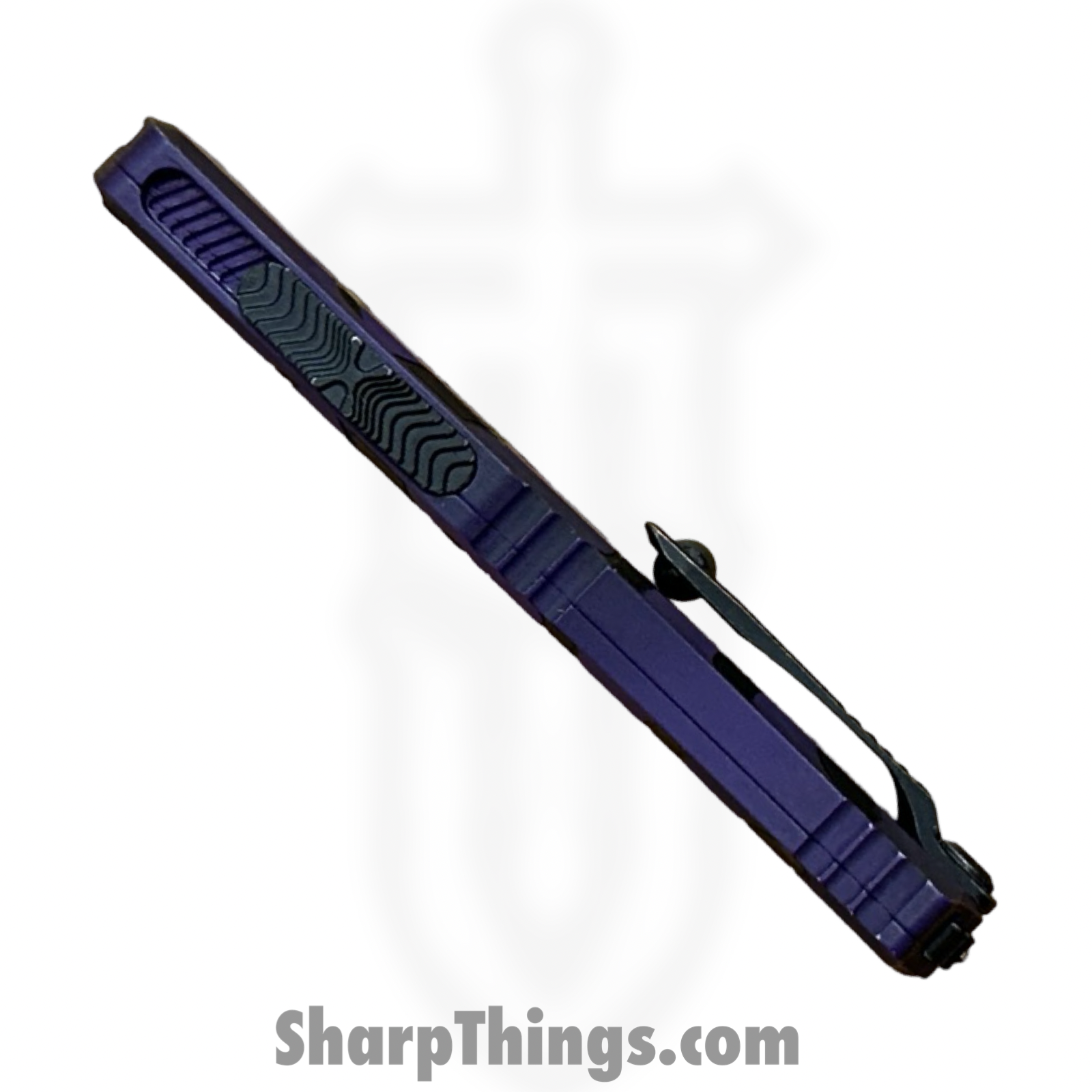 Microtech - 1702M-1HWBAS - Hera II Mini - Signature Series - OTF Auto - Bats - M390MK Apocalyptic Dagger - Purple - Image 3