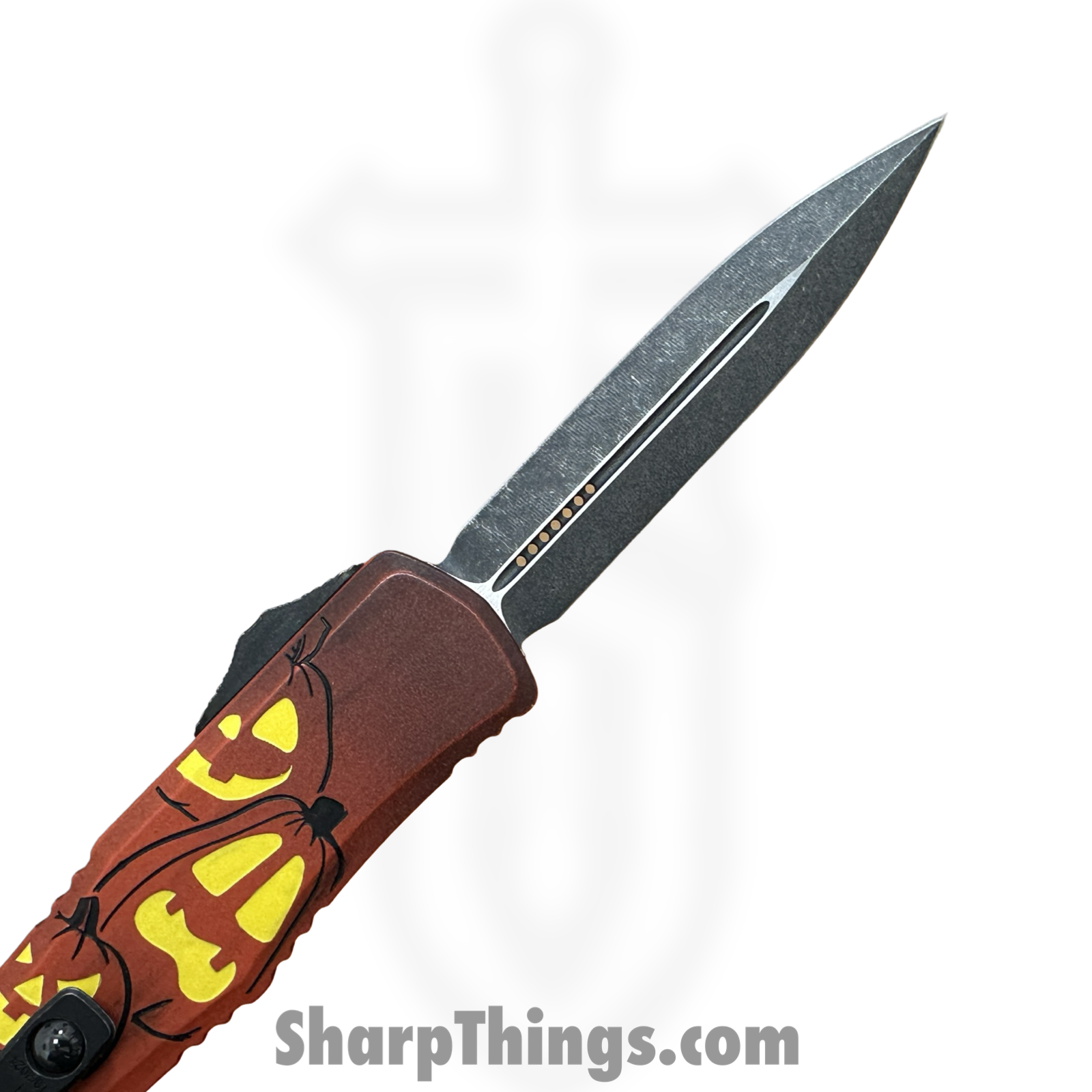 Microtech - 1702M-1HWJLS - Hera II Mini - Signature Series - OTF Auto - Jack-O-Lantern - M390MK Apocalyptic Dagger - Orange - Image 11